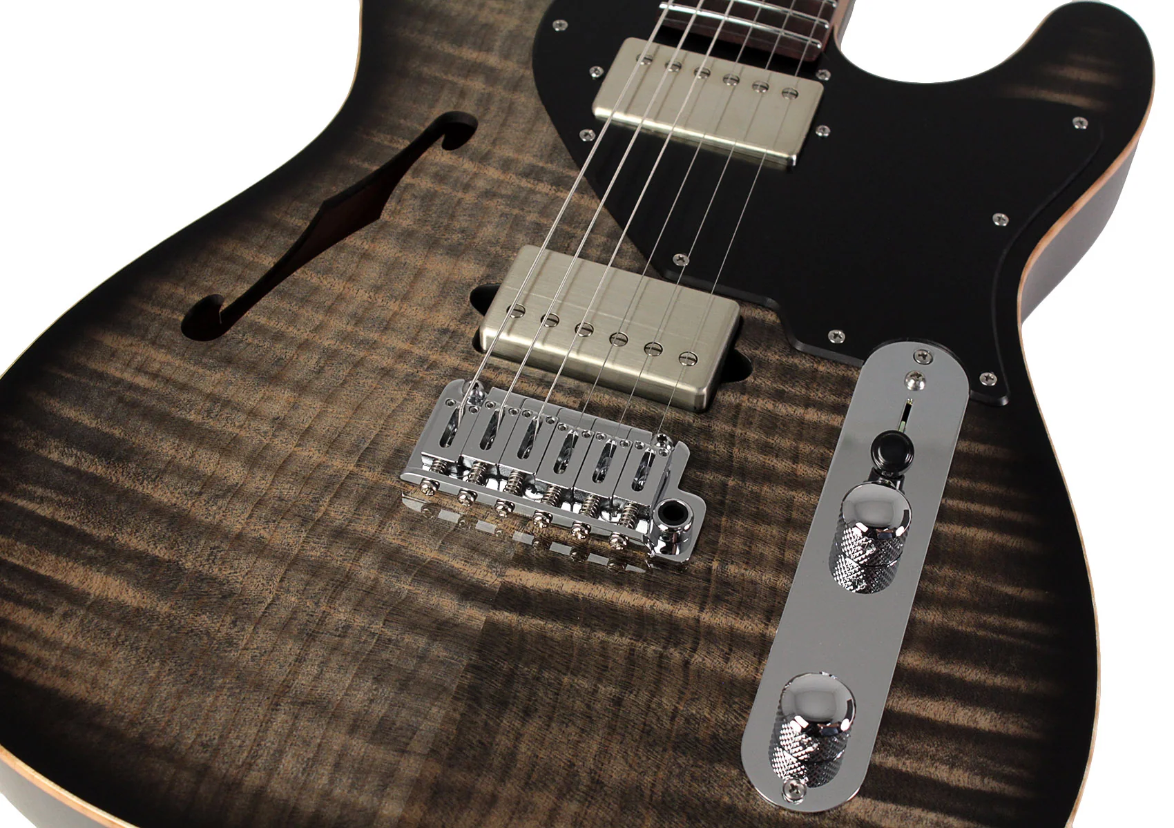 Suhr Select Alt T Guitar, Trans Charcoal Burst, Black PG - Image 3
