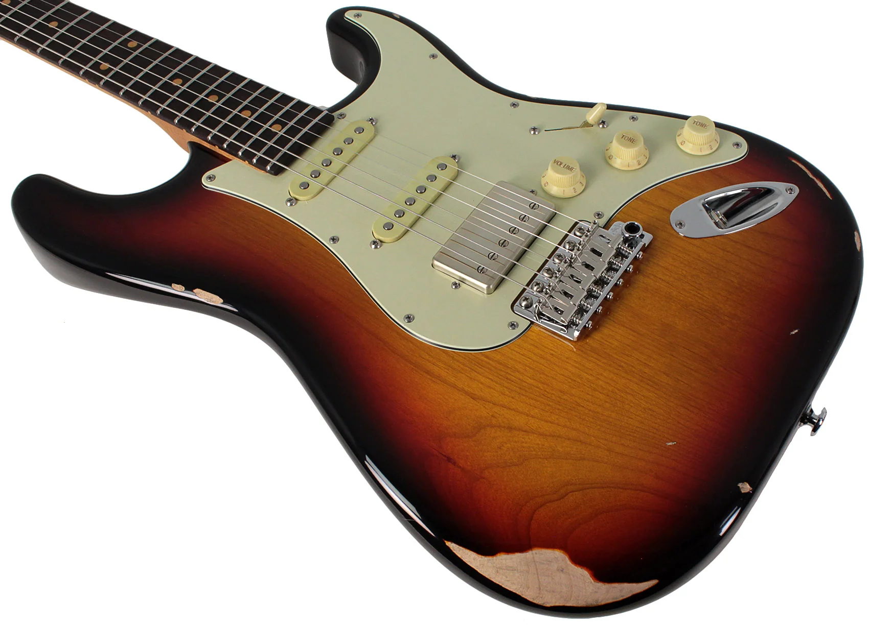 Suhr Select Classic S Antique HSS Guitar, Roasted Neck, 3-Tone Sunburst - Image 4