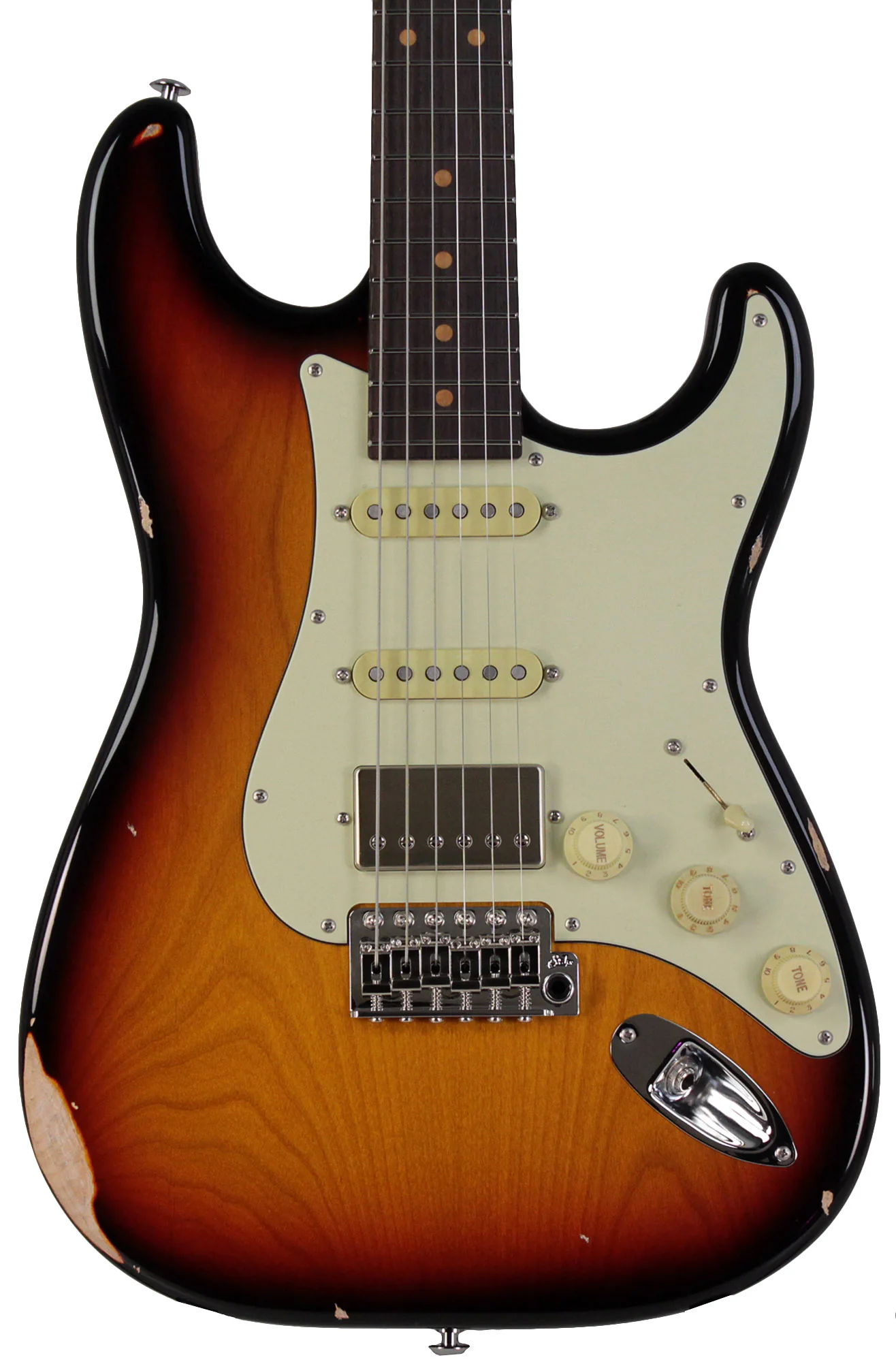 Suhr Select Classic S Antique HSS Guitar, Roasted Neck, 3-Tone Sunburst - Image 6