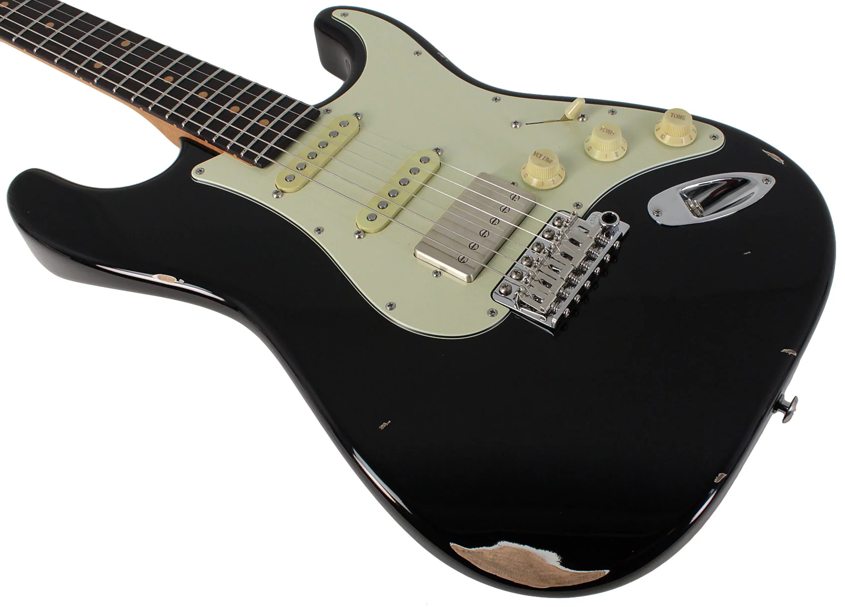 Suhr Select Classic S Antique HSS Guitar, Roasted Neck, Black - Image 4