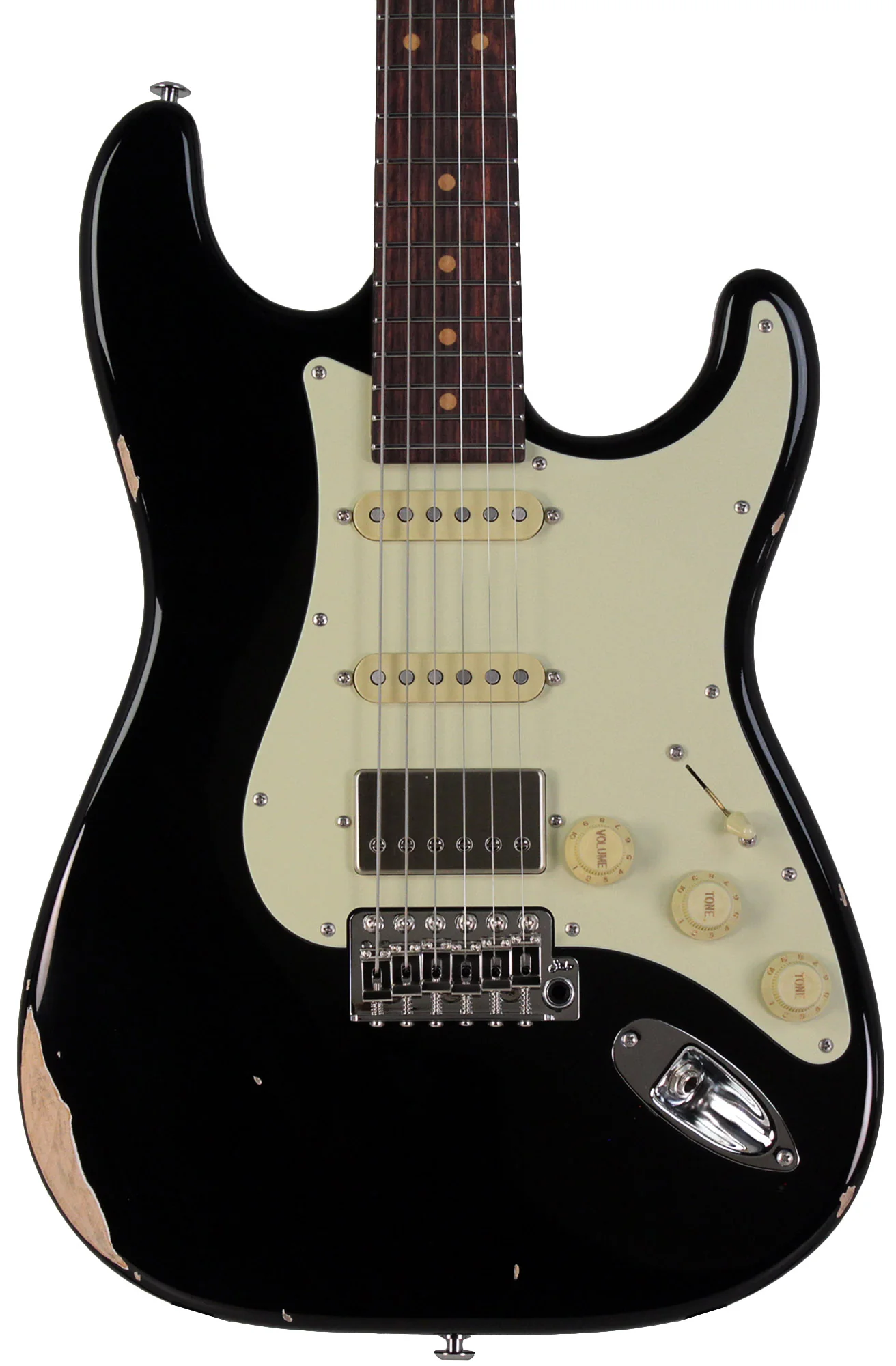 Suhr Select Classic S Antique HSS Guitar, Roasted Neck, Black - Image 6