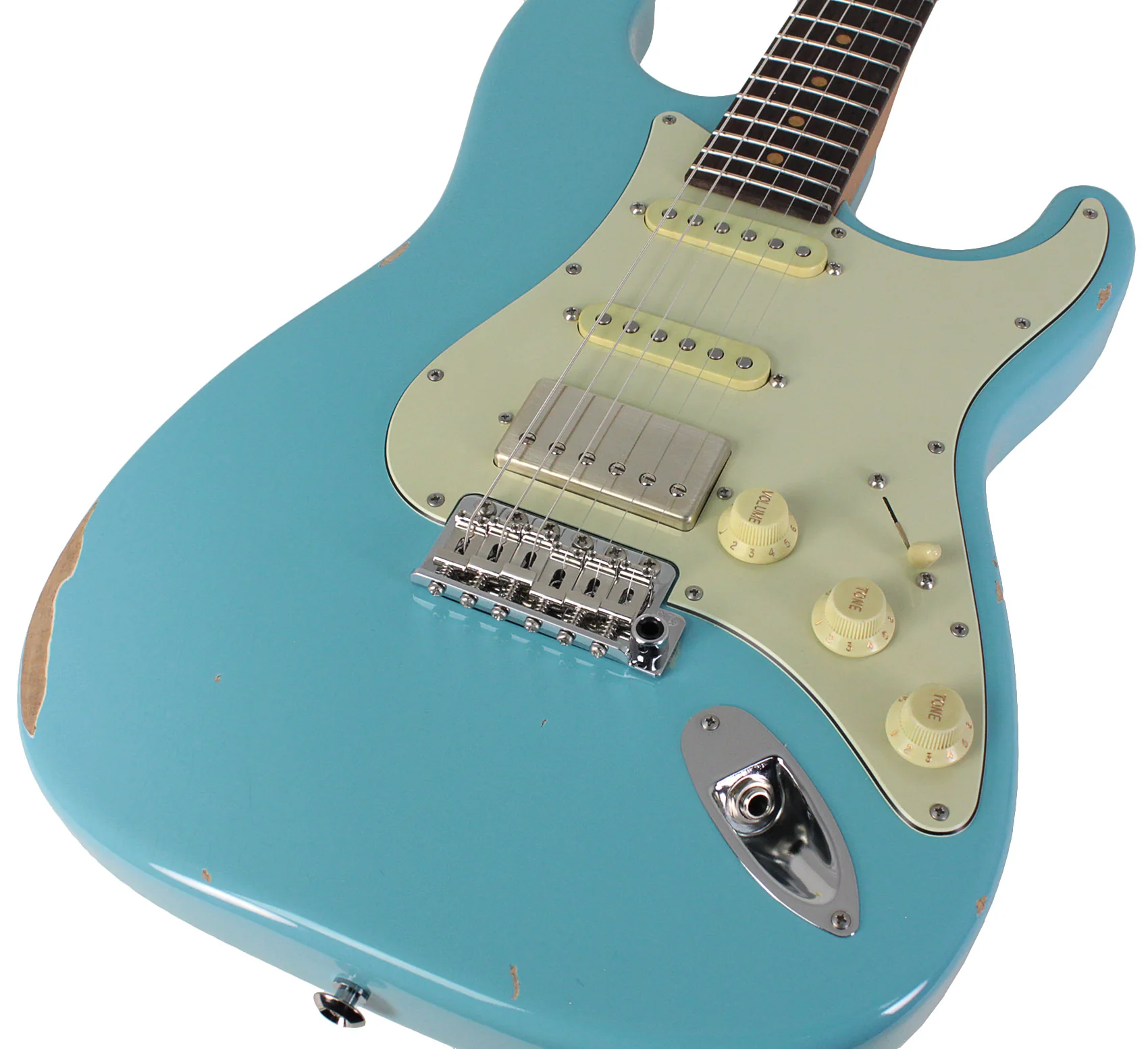 Suhr Select Classic S Antique HSS Guitar, Roasted Neck, Daphne Blue, Rosewood - Image 3
