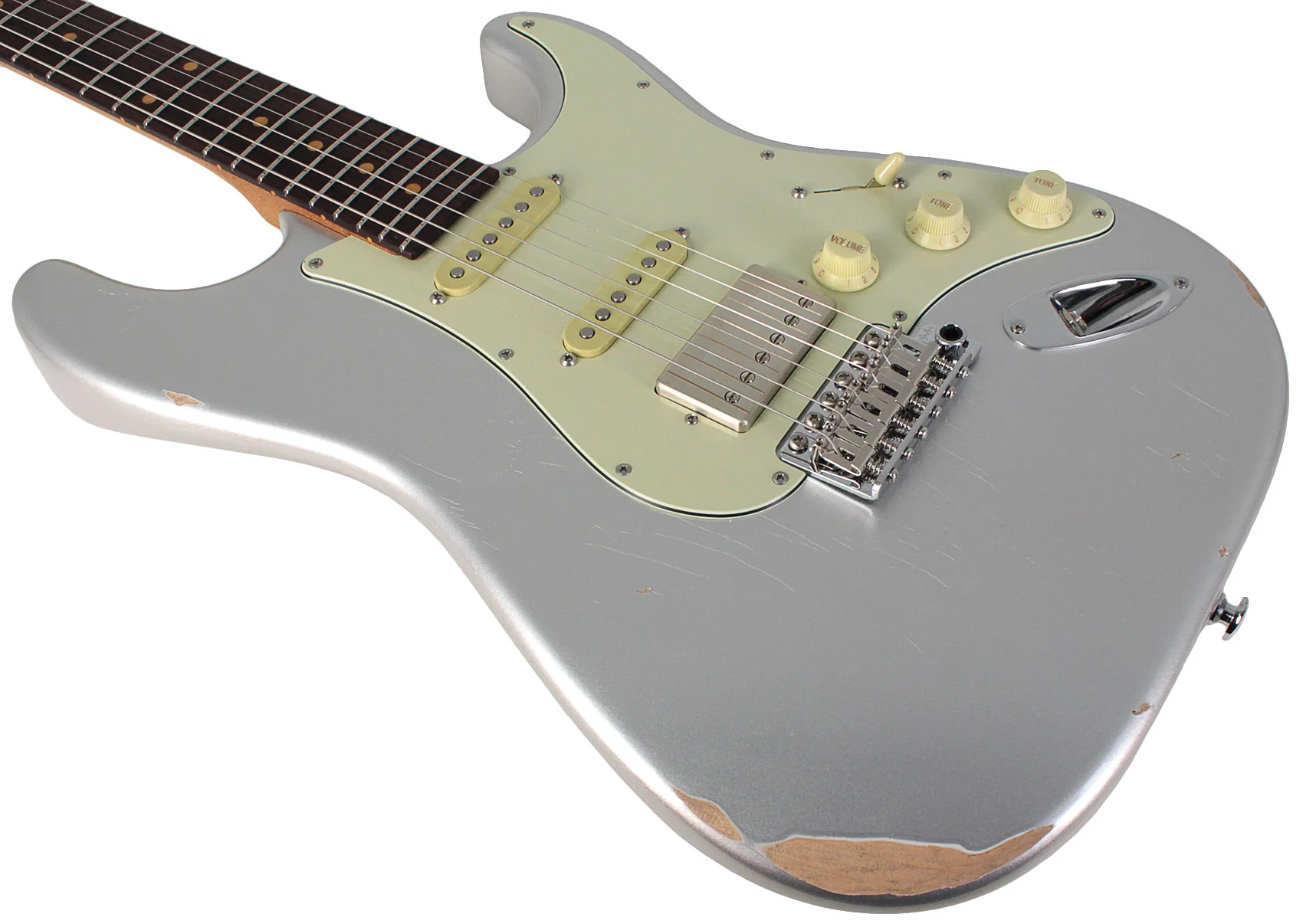Suhr Select Classic S Antique HSS Guitar, Roasted Neck, Firemist Silver - Image 4