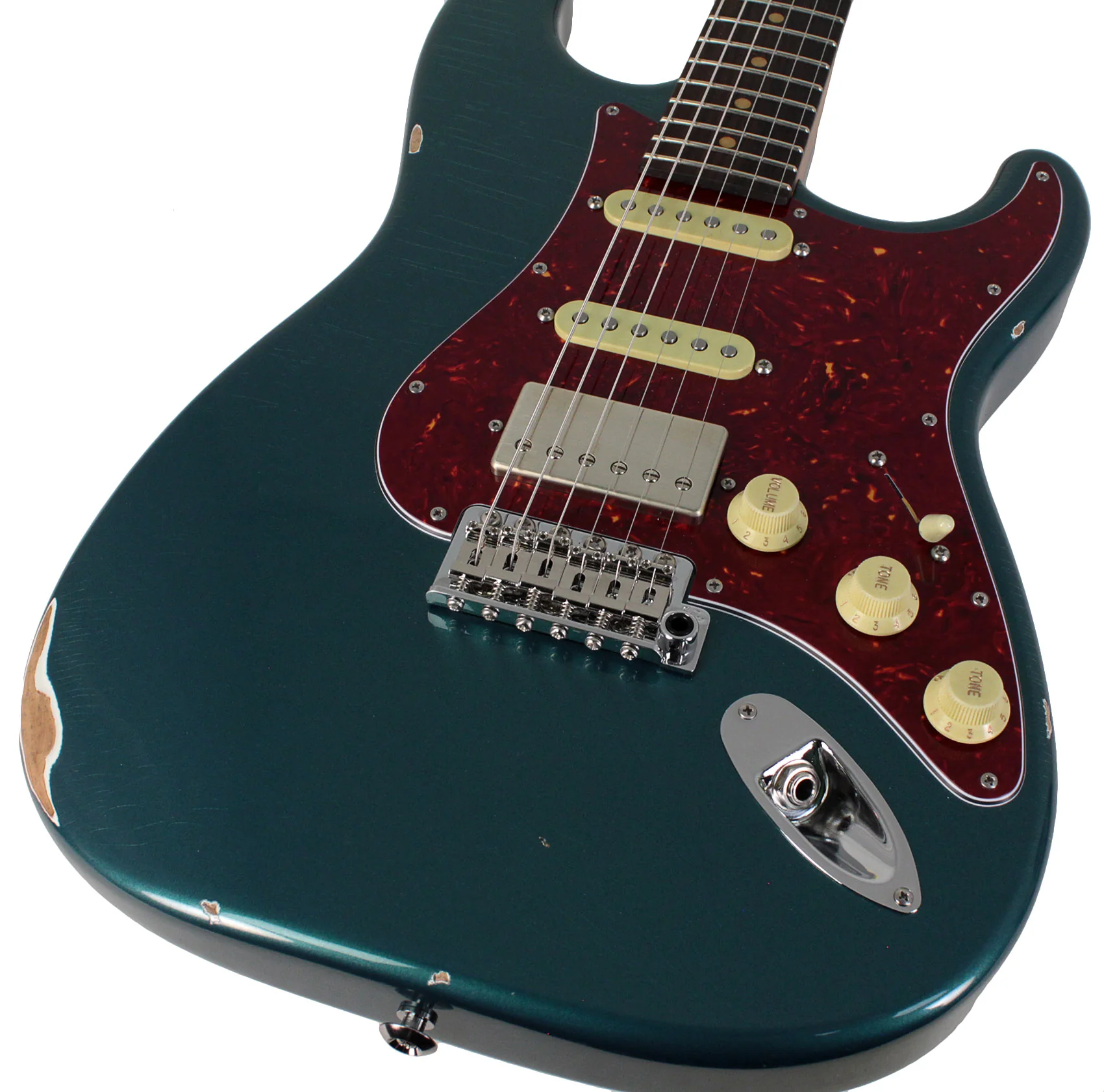 Suhr Select Classic S Antique HSS Guitar, Roasted Neck, Ocean Turquoise Metallic, Tortoise Shell - Image 3