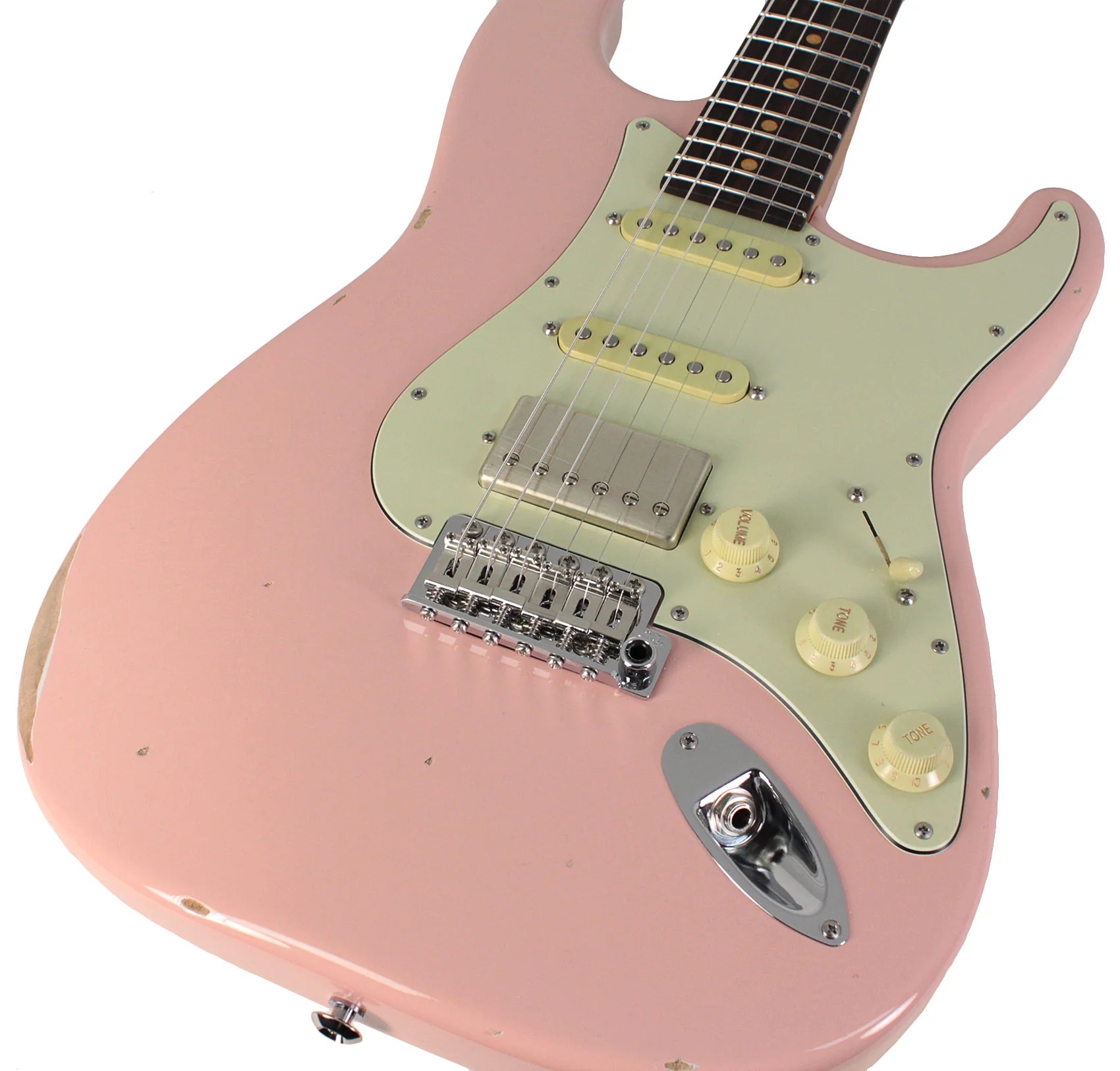 Suhr Select Classic S Antique HSS Guitar, Roasted Neck, Shell Pink - Image 3