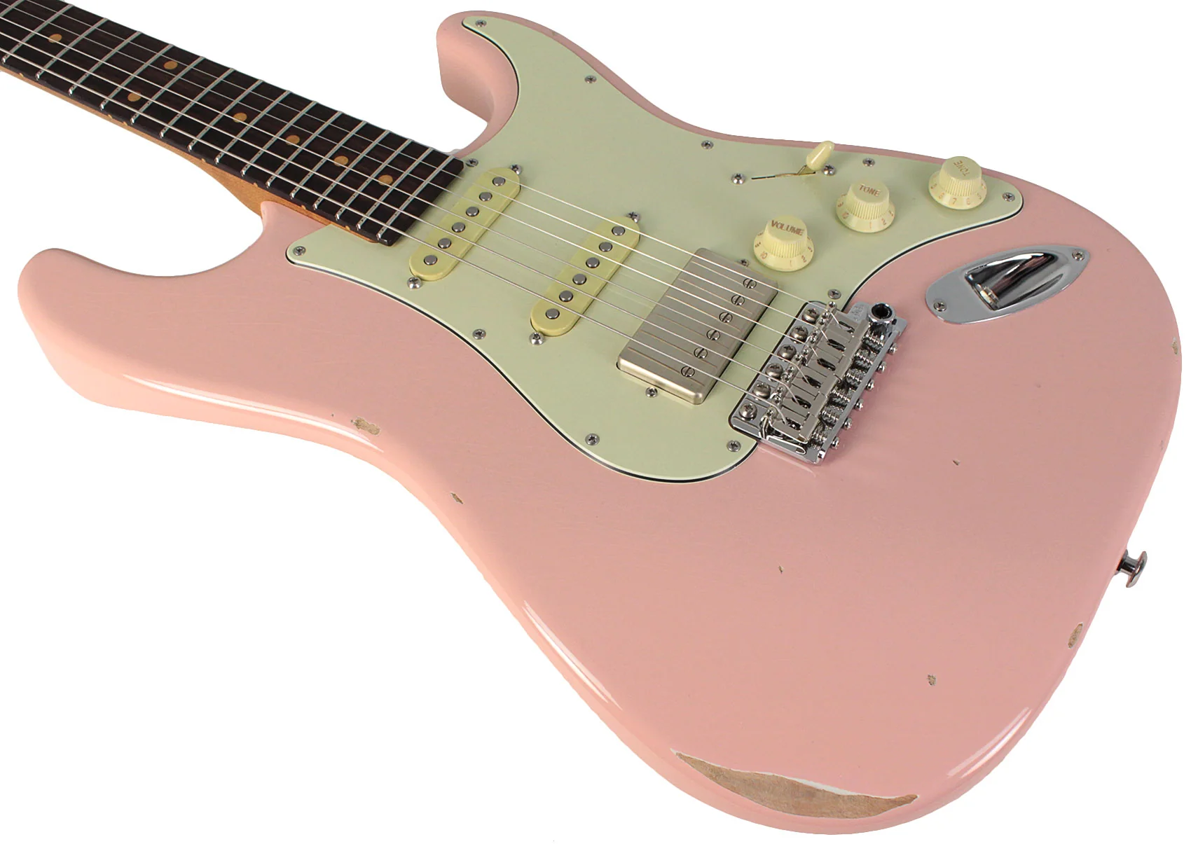 Suhr Select Classic S Antique HSS Guitar, Roasted Neck, Shell Pink - Image 4