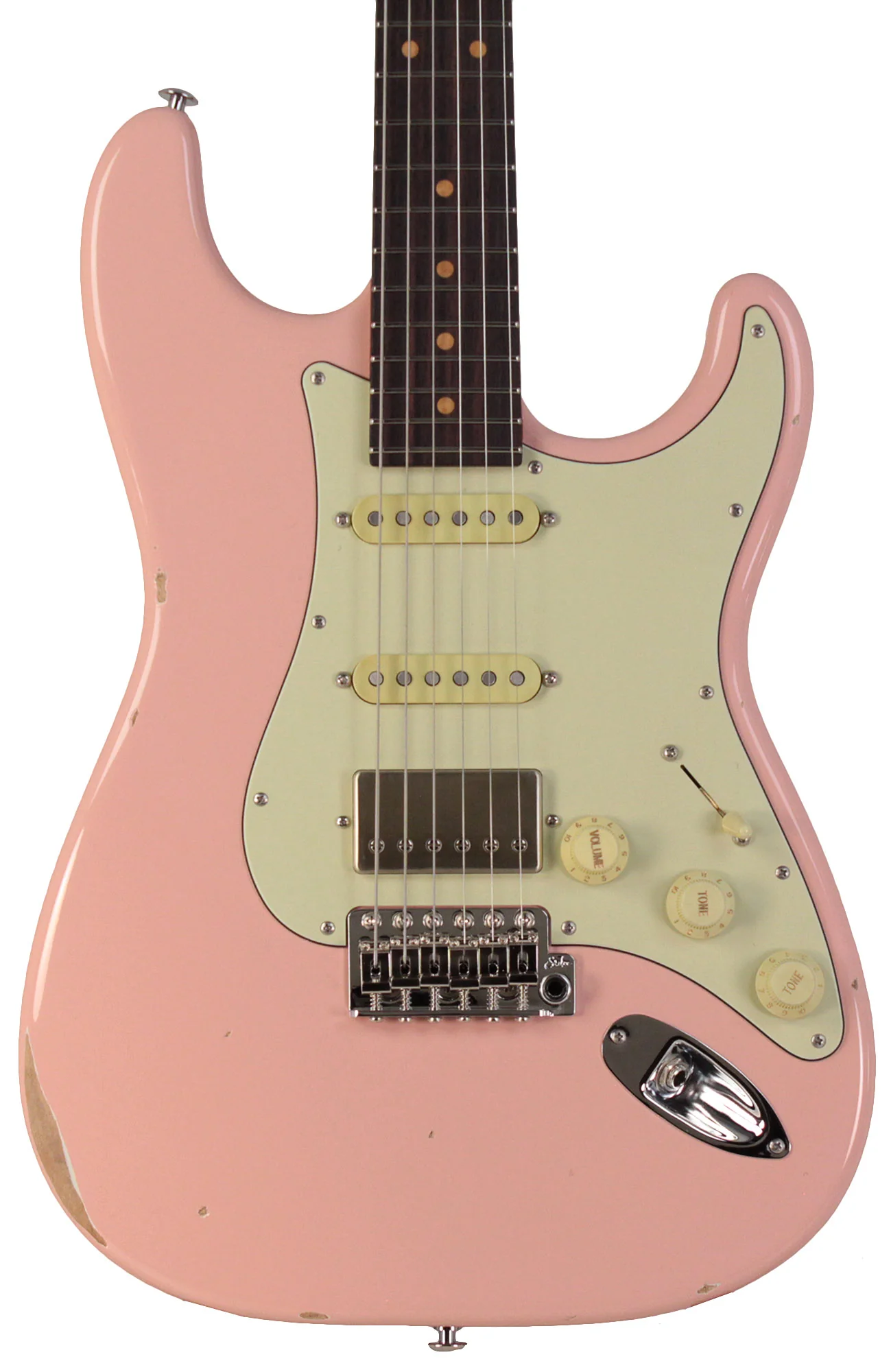 Suhr Select Classic S Antique HSS Guitar, Roasted Neck, Shell Pink - Image 6