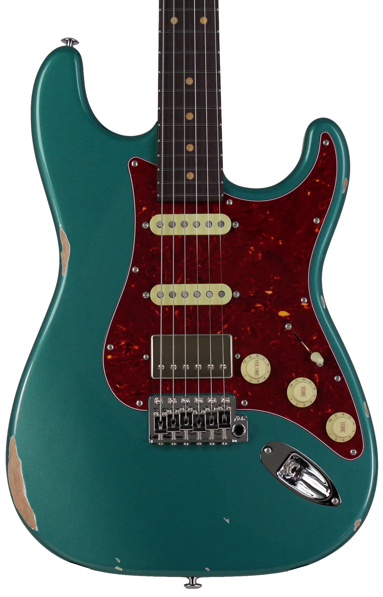 Suhr Select Classic S Antique HSS Guitar, Roasted Neck, Sherwood Green Metallic, Tortoise Shell - Image 6