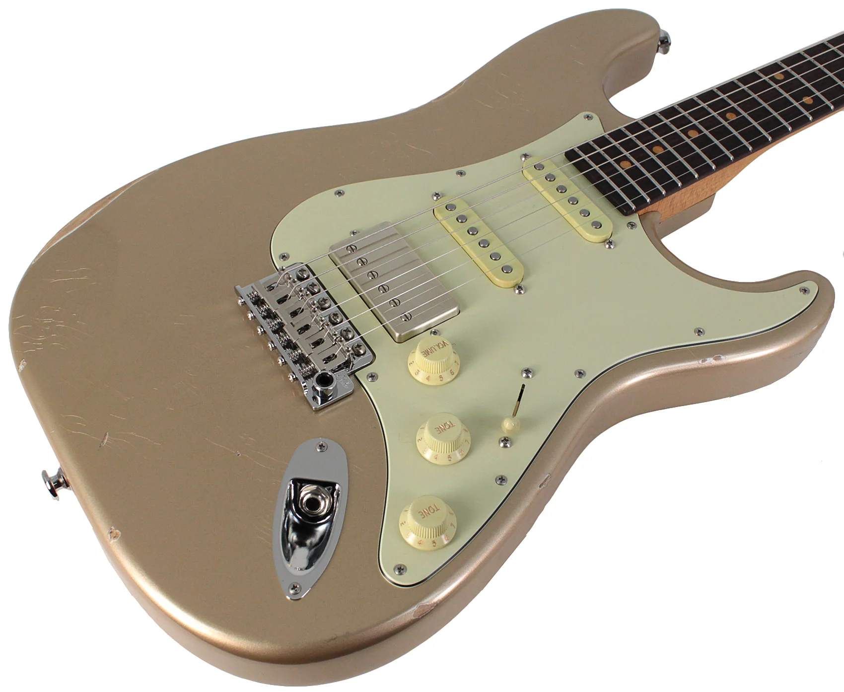 Suhr Select Classic S Antique HSS Guitar, Roasted Neck, Shoreline Gold Metallic - Image 2