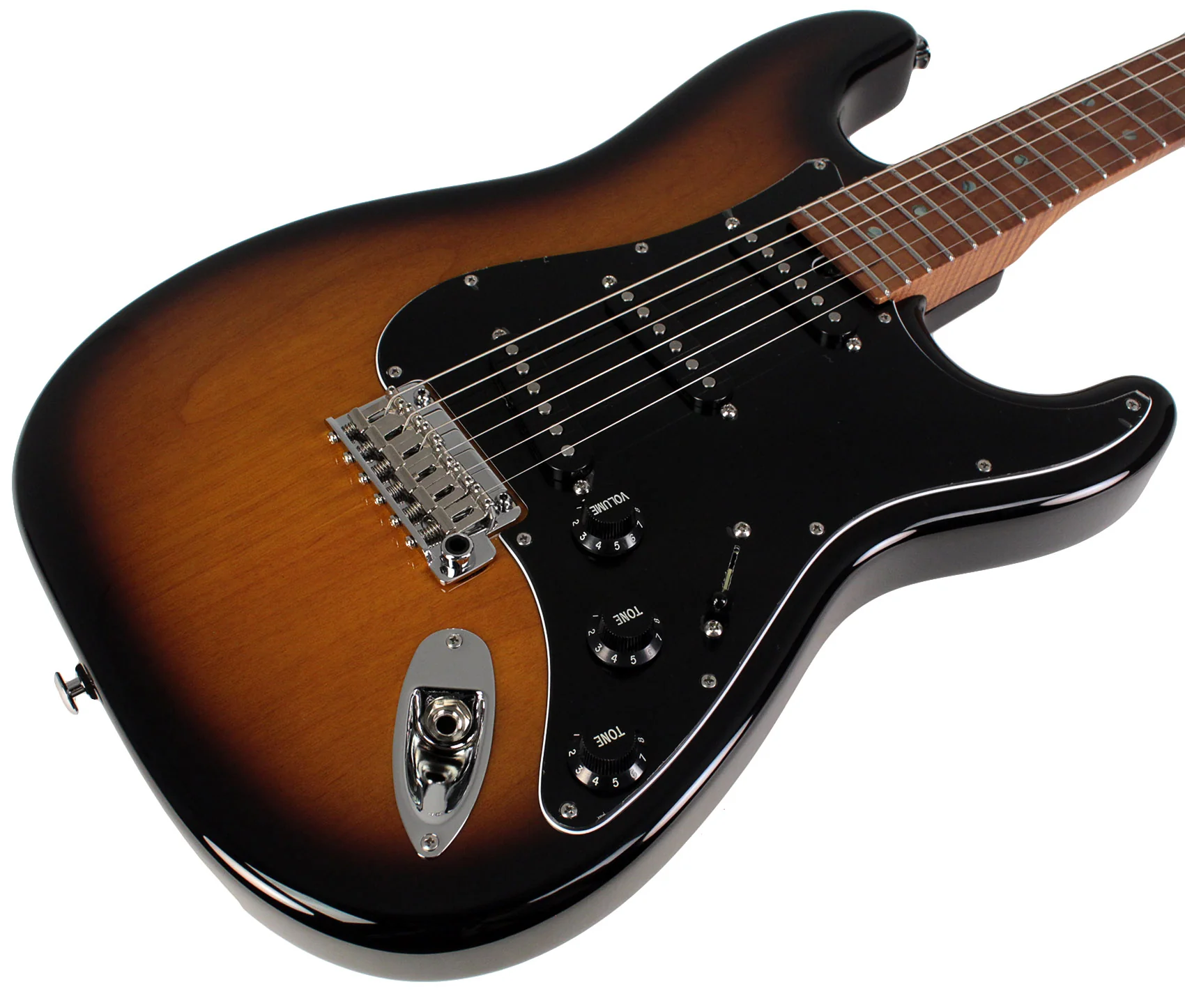 Suhr Select Classic S Guitar, Roasted Flamed Neck, 2-Tone Tobacco, Maple - Image 2