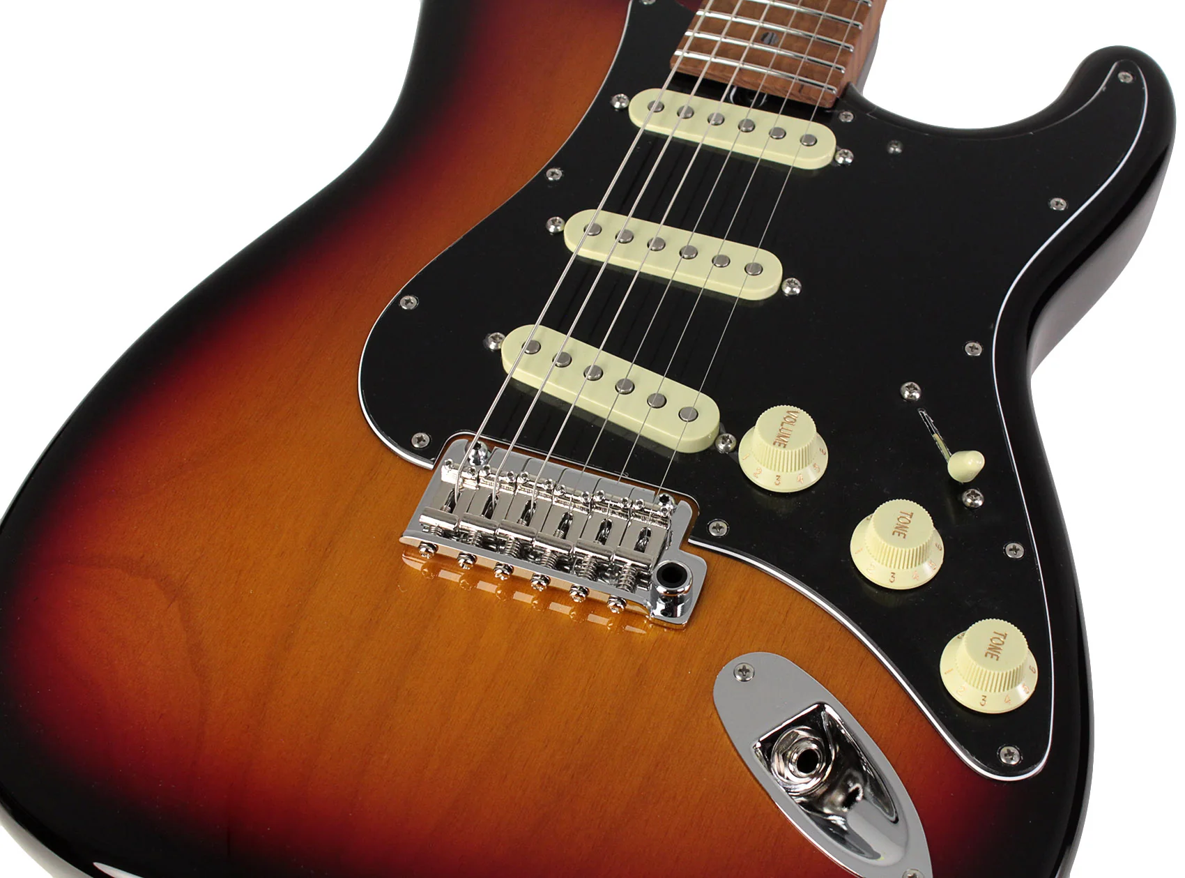Suhr Select Classic S Guitar, Roasted Flamed Neck, 3-Tone Burst, Maple - Image 3