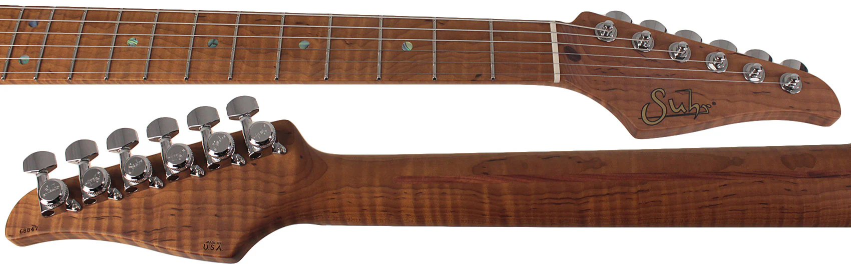 Suhr Select Classic S Guitar, Roasted Flamed Neck, 3-Tone Burst, Maple - Image 8