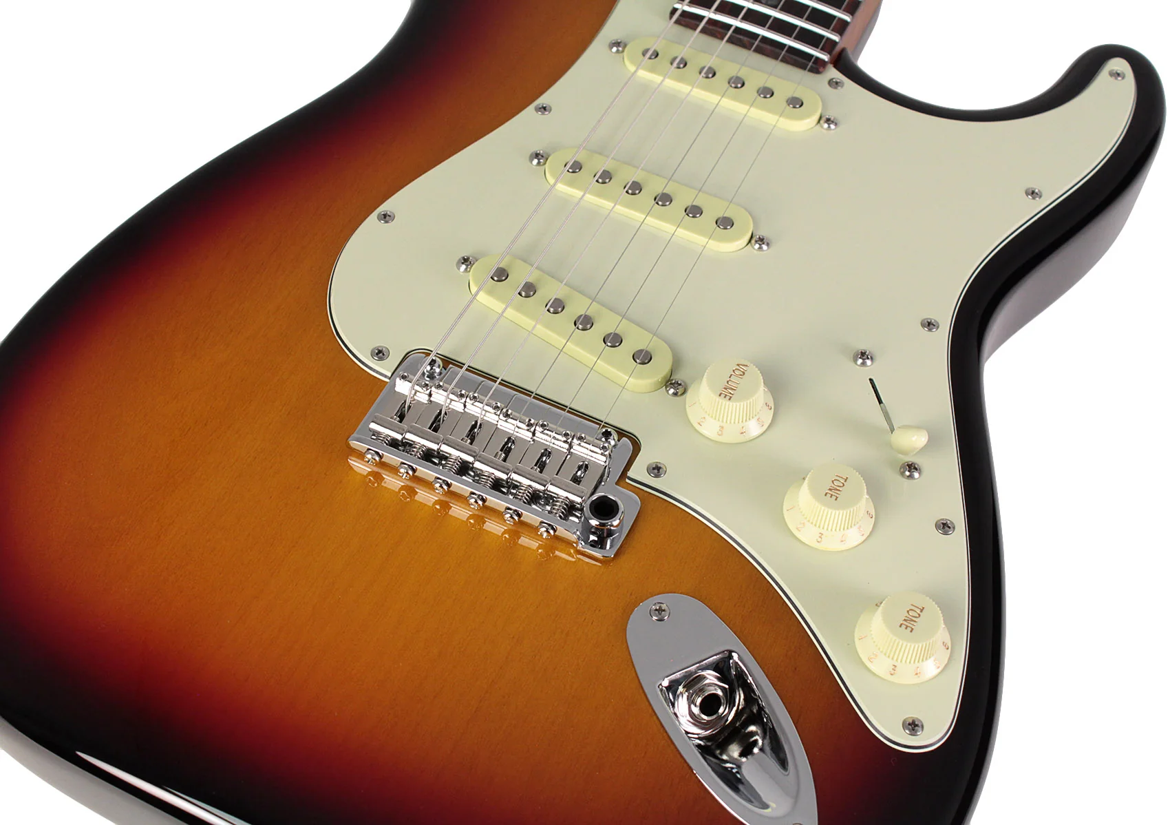 Suhr Select Classic S Guitar, Roasted Flamed Neck, 3-Tone Burst, Rosewood - Image 3