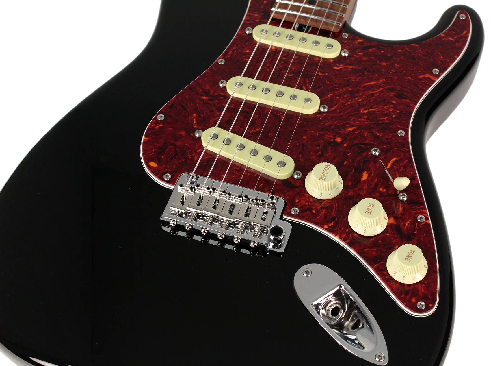 Suhr Select Classic S Guitar, Roasted Flamed Neck, Black, Maple - Image 3