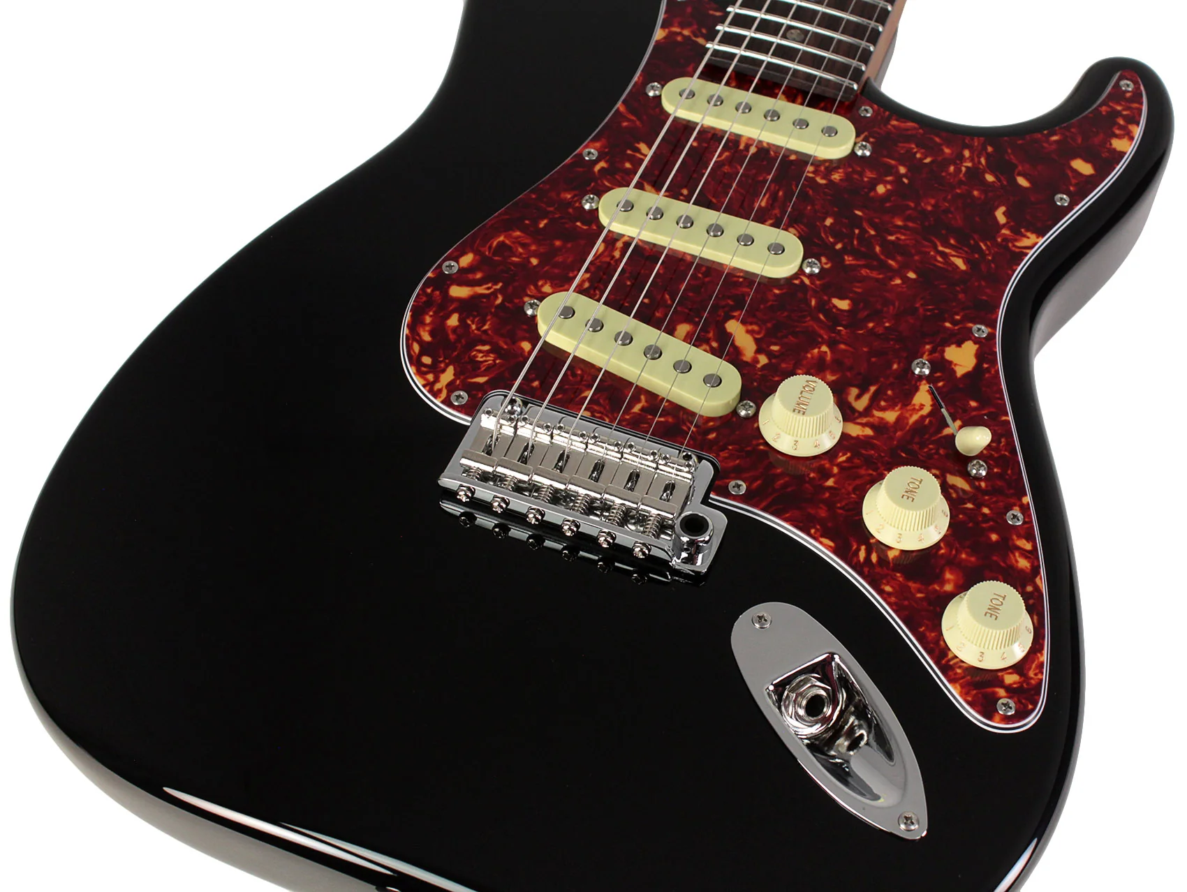 Suhr Select Classic S Guitar, Roasted Flamed Neck, Black, Rosewood - Image 3