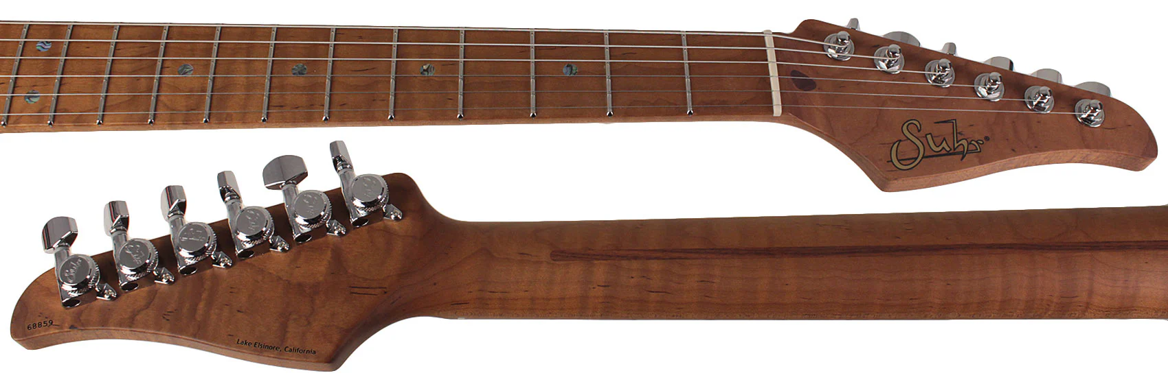 Suhr Select Classic S Guitar, Roasted Flamed Neck, Charcoal Frost Metallic, Maple - Image 8