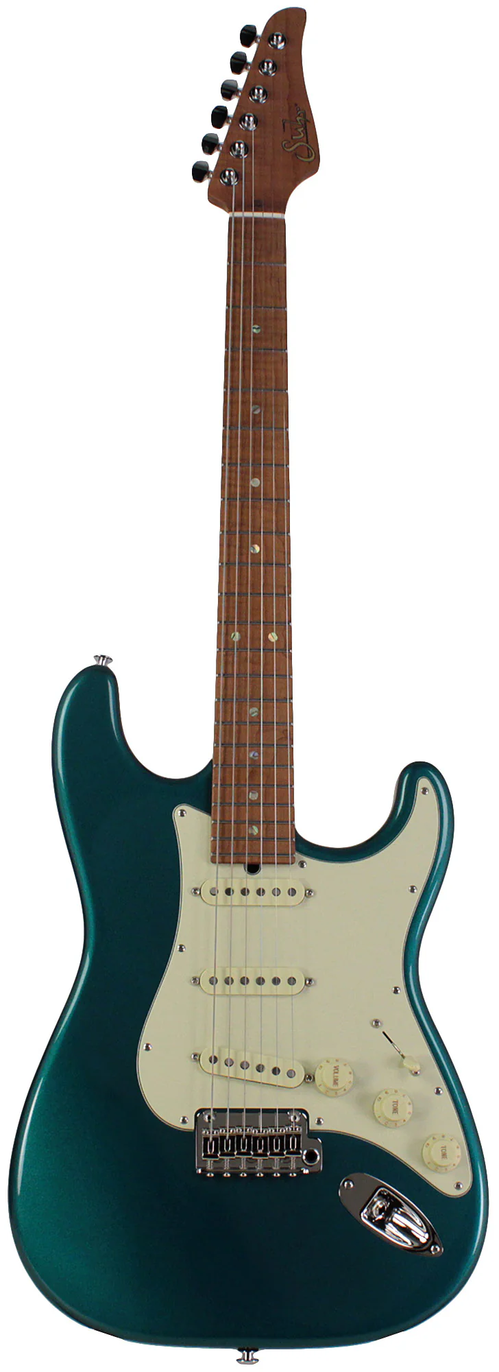 Suhr Select Classic S Guitar, Roasted Flamed Neck, Ocean Turquoise, Maple