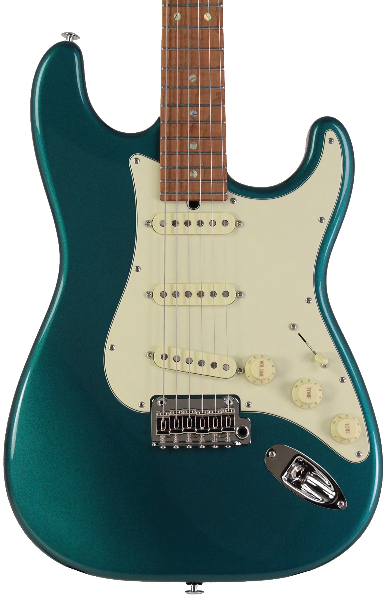 Suhr Select Classic S Guitar, Roasted Flamed Neck, Ocean Turquoise, Maple - Image 6