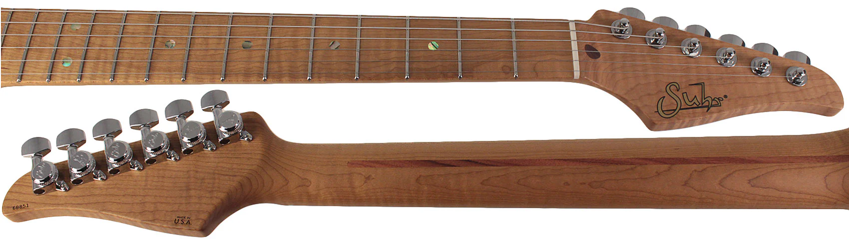 Suhr Select Classic S Guitar, Roasted Flamed Neck, Olympic White, Maple - Image 8