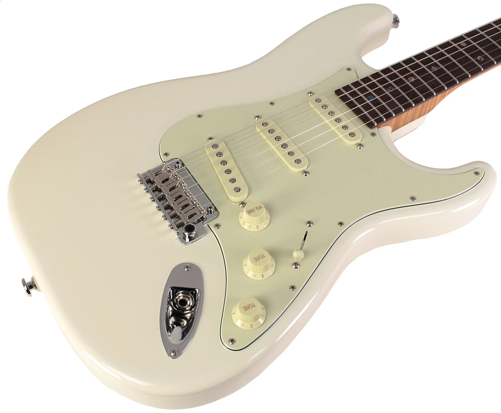 Suhr Select Classic S Guitar, Roasted Flamed Neck, Olympic White, Rosewood - Image 2