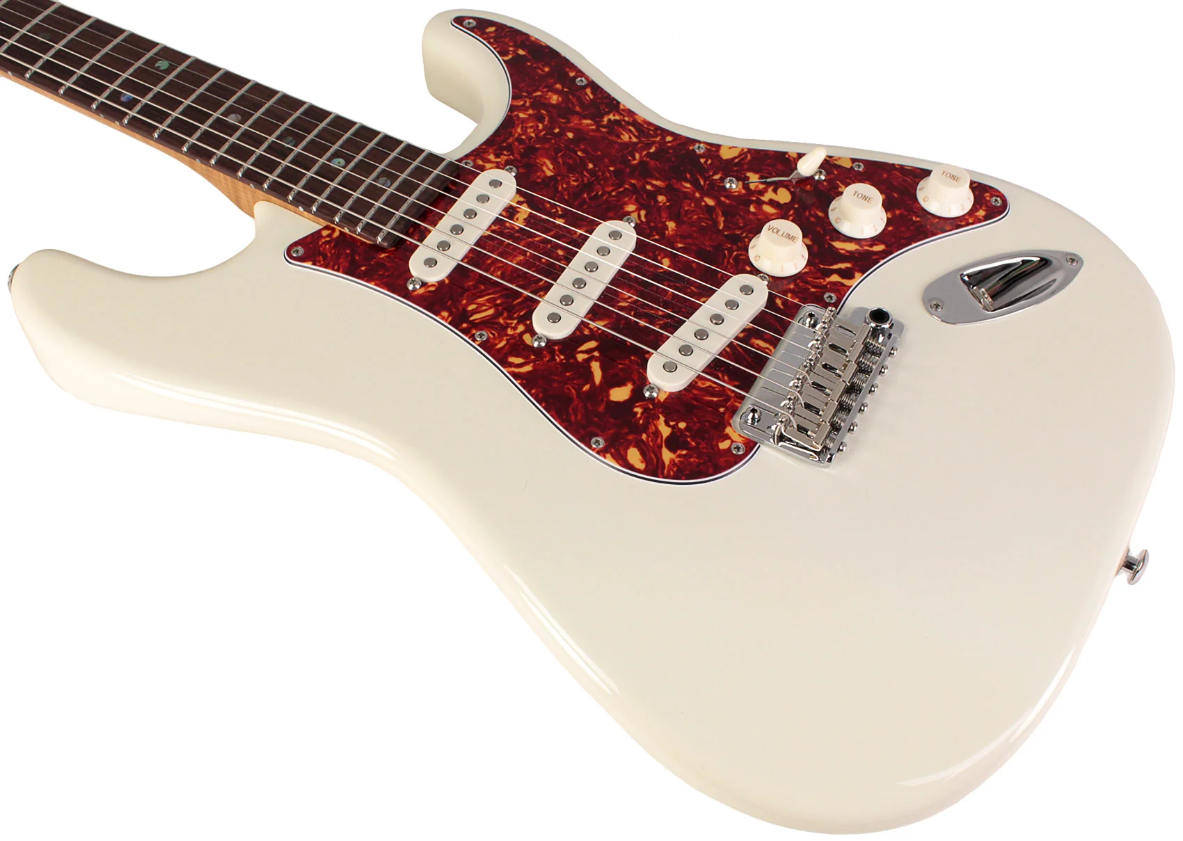 Suhr Select Classic S Guitar, Roasted Flamed Neck, Olympic White, Rosewood - Image 4