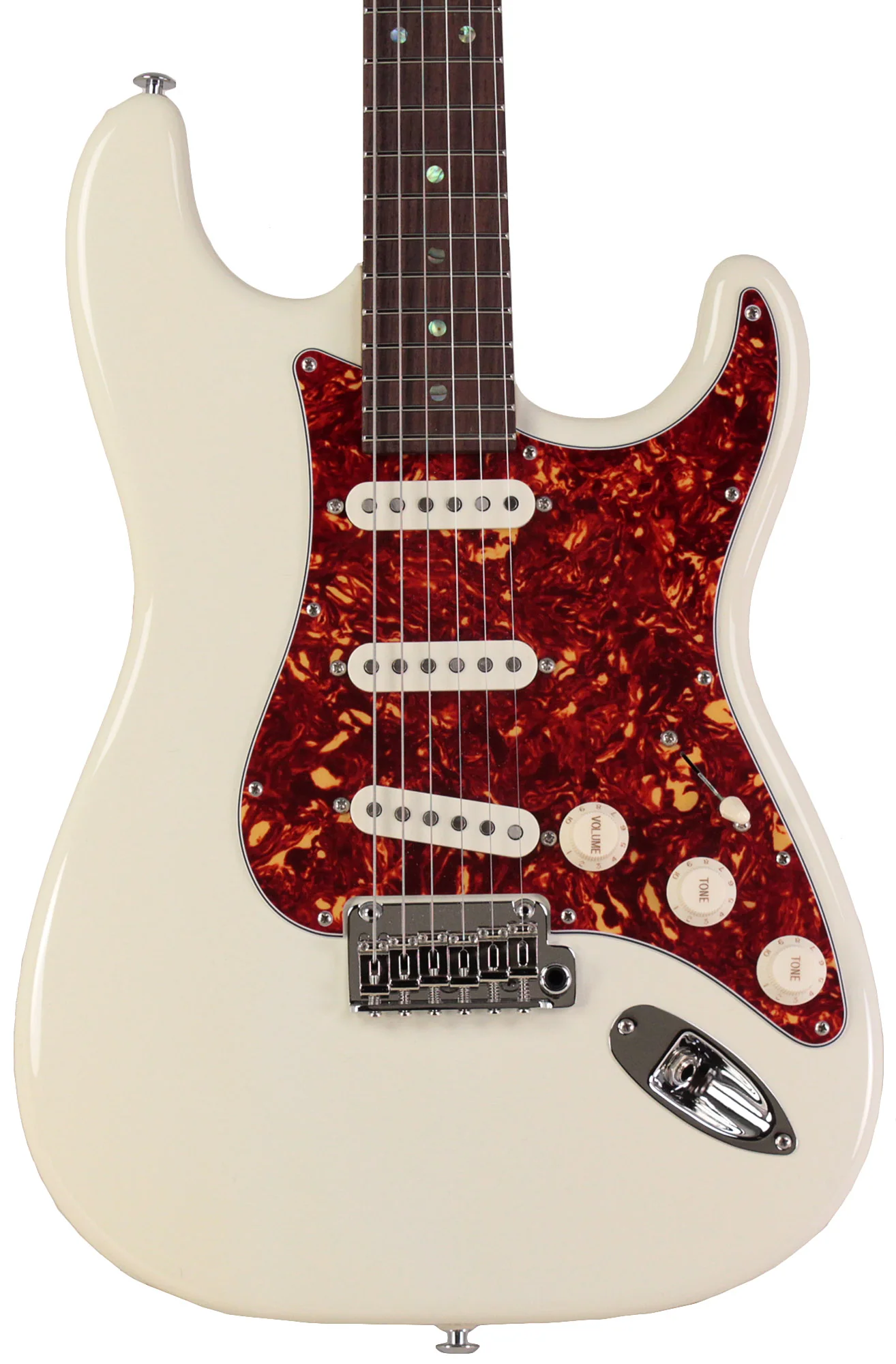Suhr Select Classic S Guitar, Roasted Flamed Neck, Olympic White, Rosewood - Image 6
