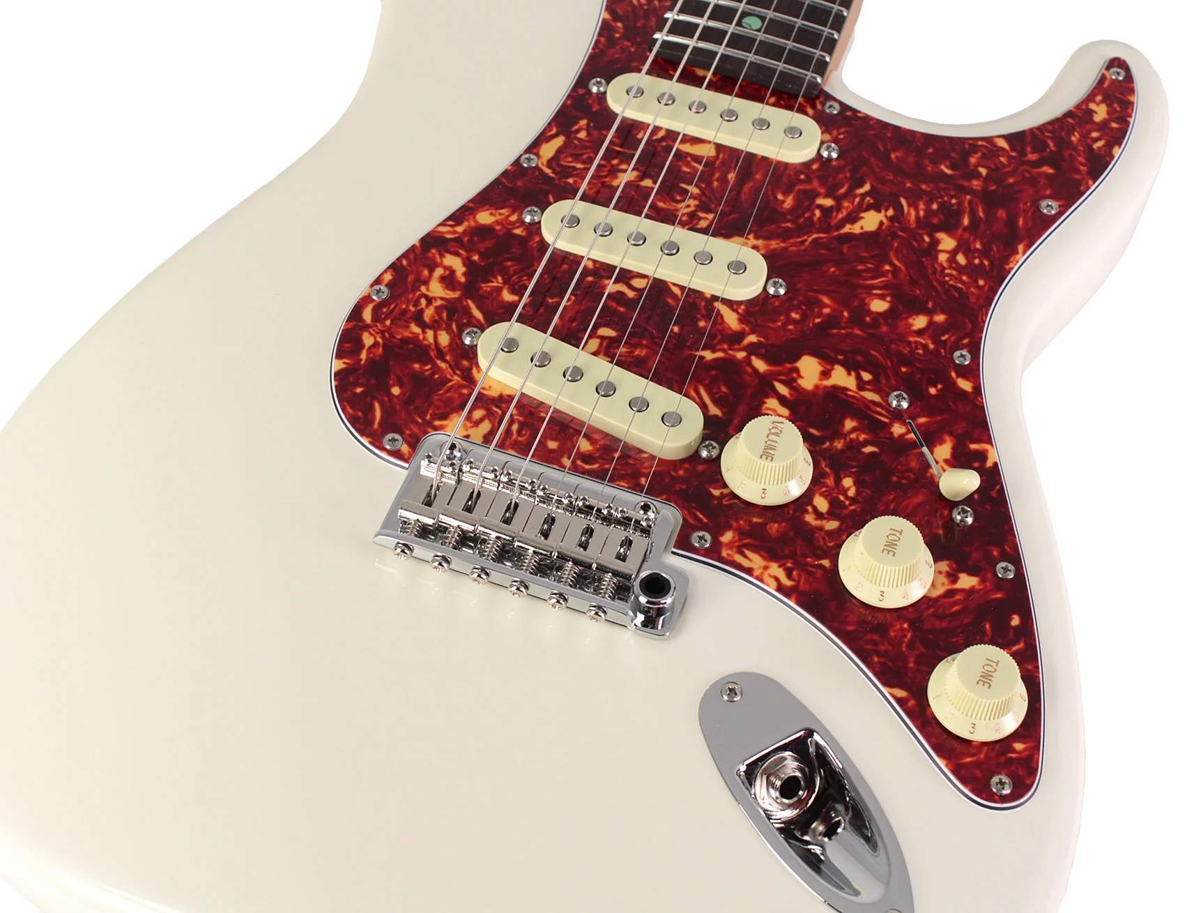 Suhr Select Classic S Guitar, Roasted Flamed Neck, Olympic White, Rosewood - Image 3
