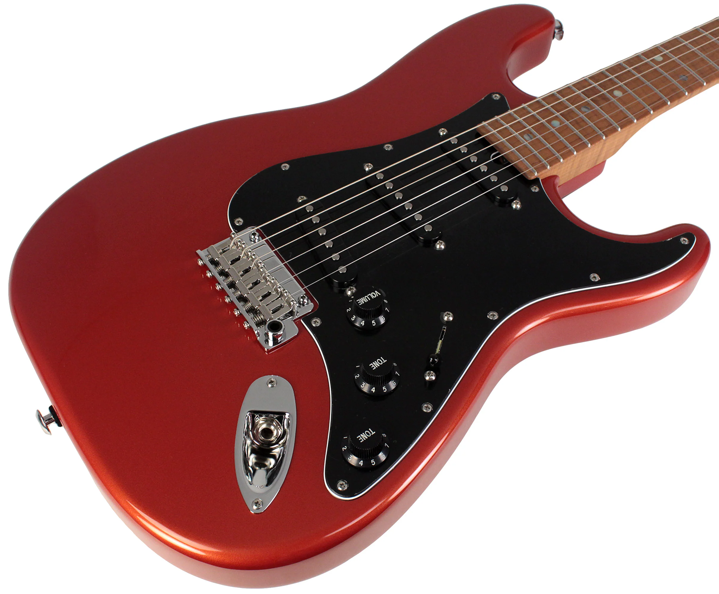 Suhr Select Classic S Guitar, Roasted Flamed Neck, Orange Crush Metallic, Maple - Image 2