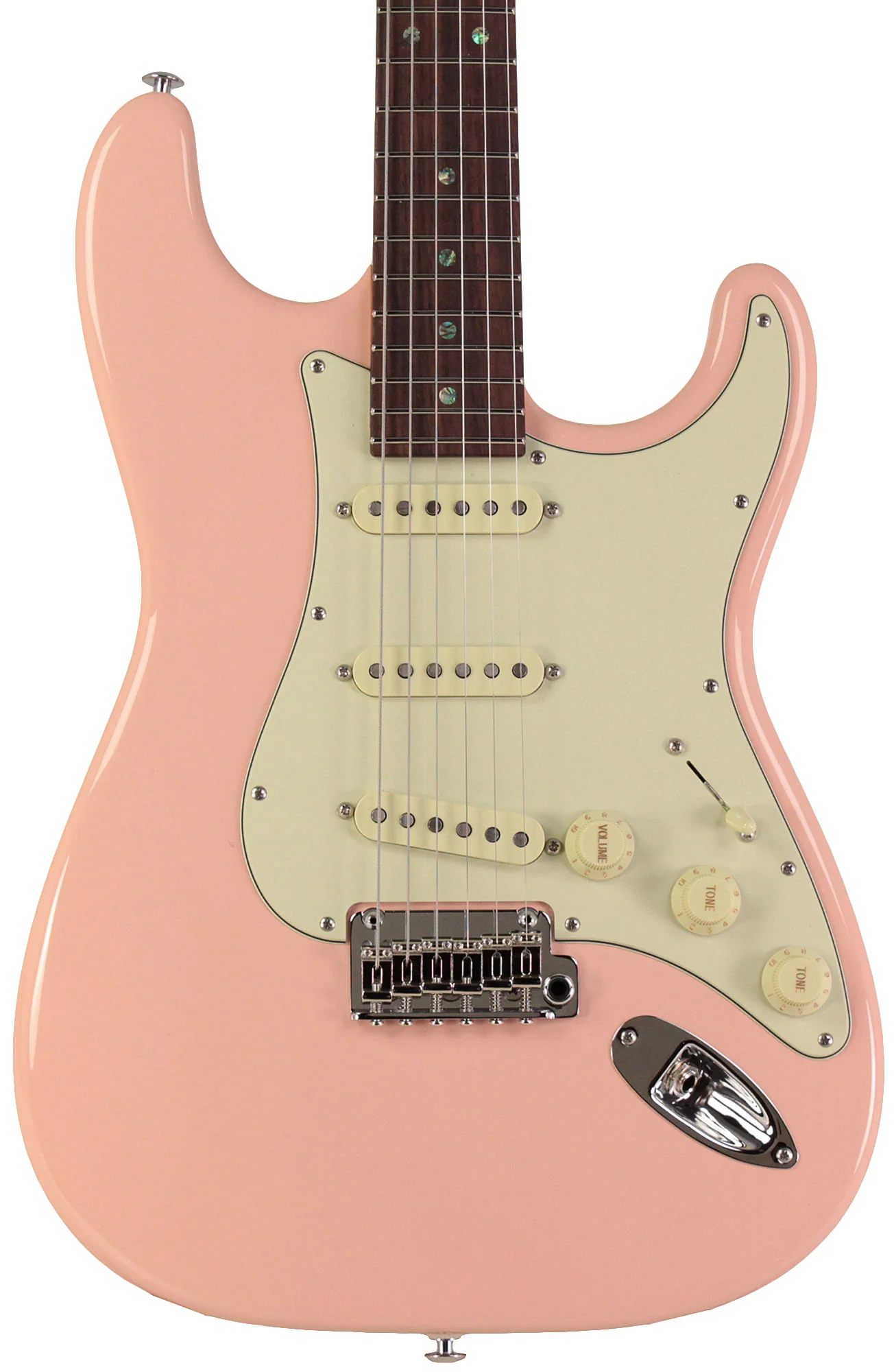 Suhr Select Classic S Guitar, Roasted Flamed Neck, Shell Pink, Rosewood - Image 7