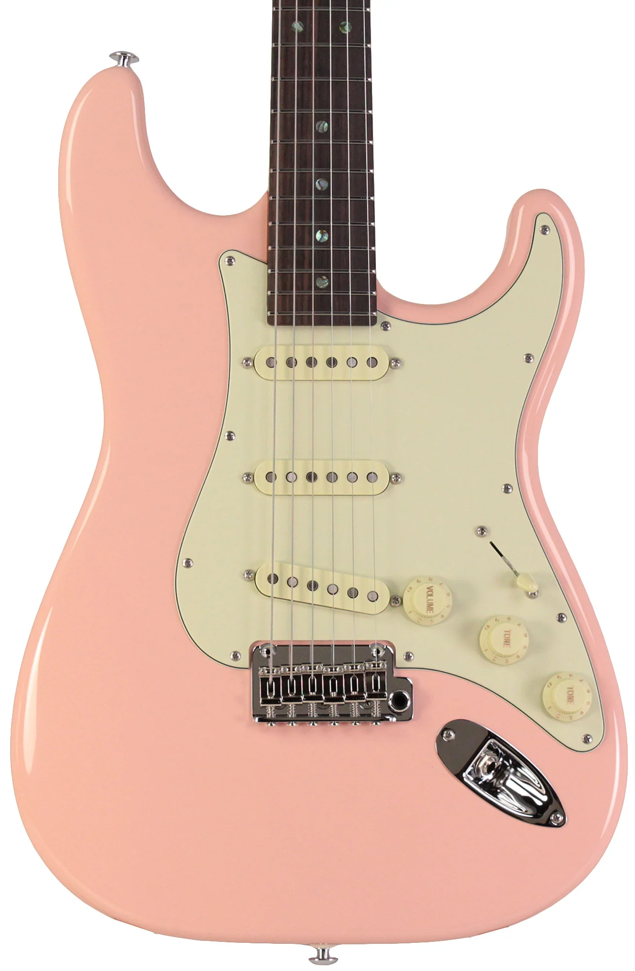 Suhr Select Classic S Guitar, Roasted Flamed Neck, Shell Pink, Rosewood - Image 5