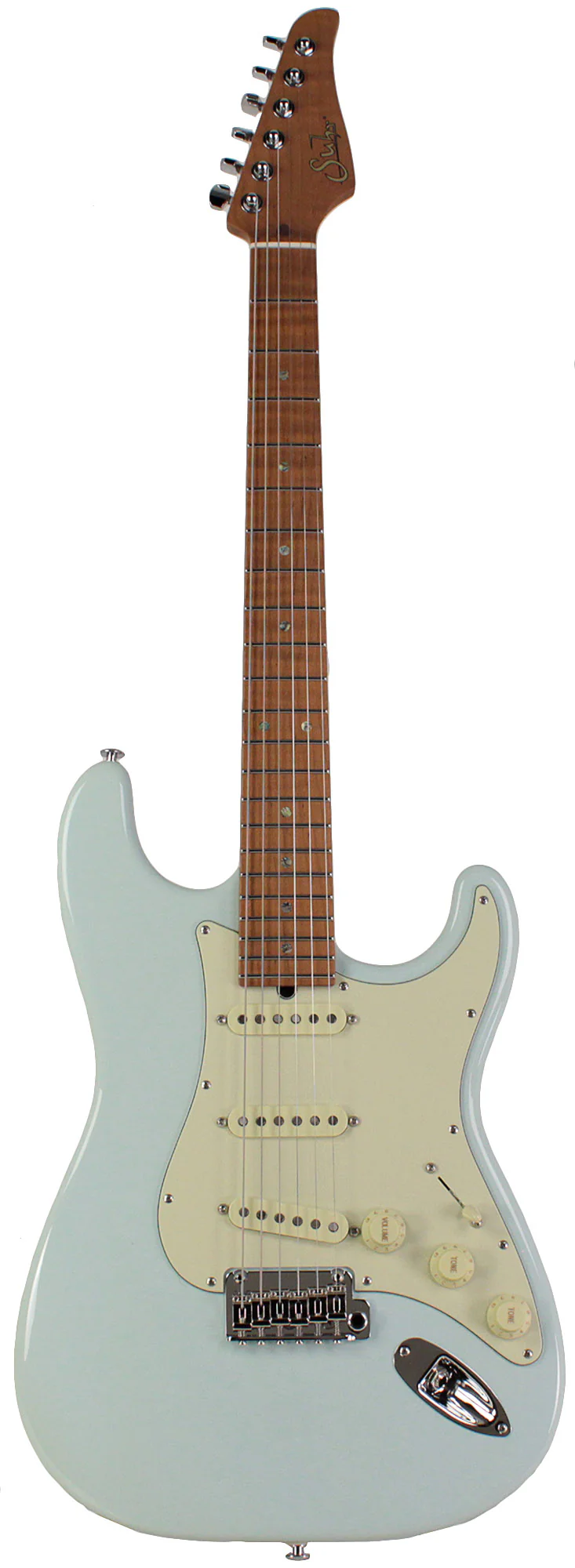 Suhr Select Classic S Guitar, Roasted Flamed Neck, Sonic Blue, Maple