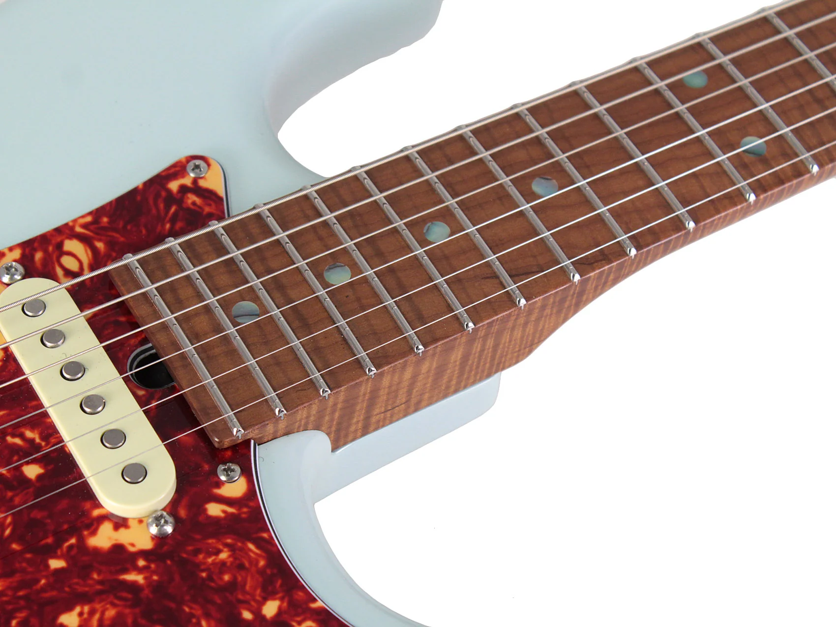 Suhr Select Classic S Guitar, Roasted Flamed Neck, Sonic Blue, Maple - Image 5