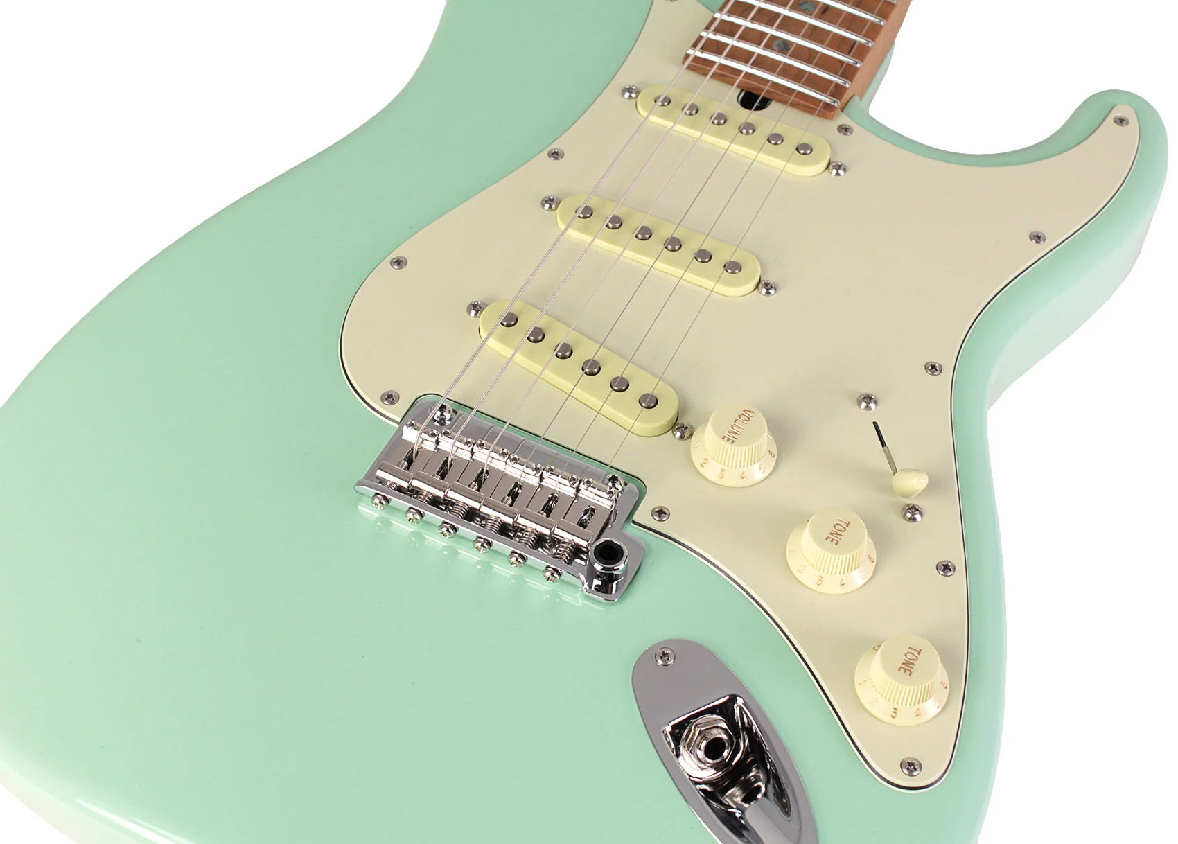 Suhr Select Classic S Guitar, Roasted Flamed Neck, Surf Green, Maple - Image 3