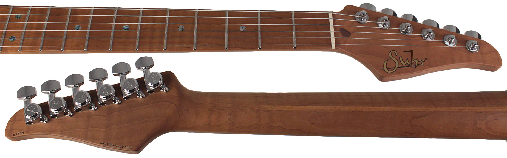 Suhr Select Classic S HSS Guitar, Roasted Flamed Neck, 2-Tone Tobacco Burst, Maple - Image 8
