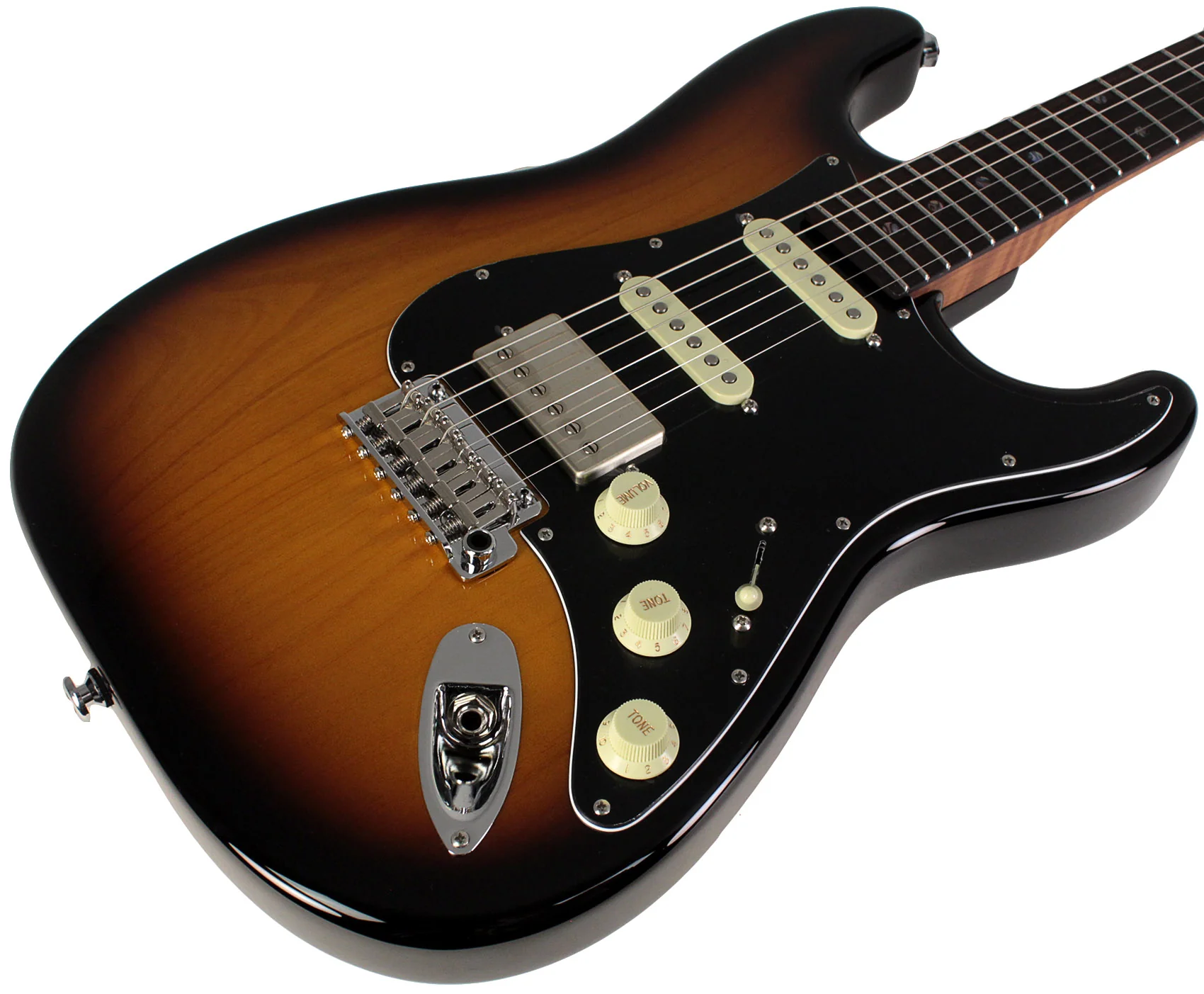 Suhr Select Classic S HSS Guitar, Roasted Flamed Neck, 2 Tone Burst, Rosewood - Image 2