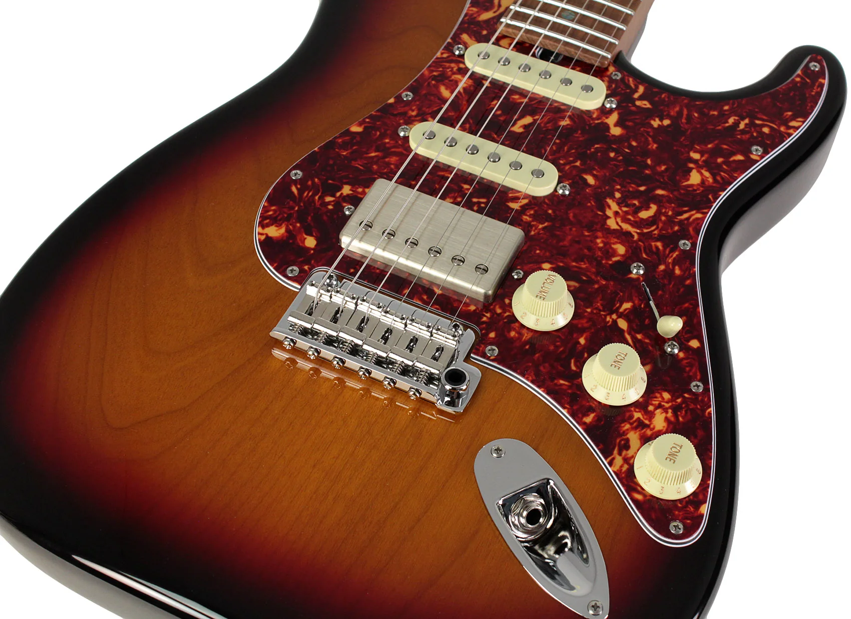 Suhr Select Classic S HSS Guitar, Roasted Flamed Neck, 3 Tone Burst, Maple - Image 3