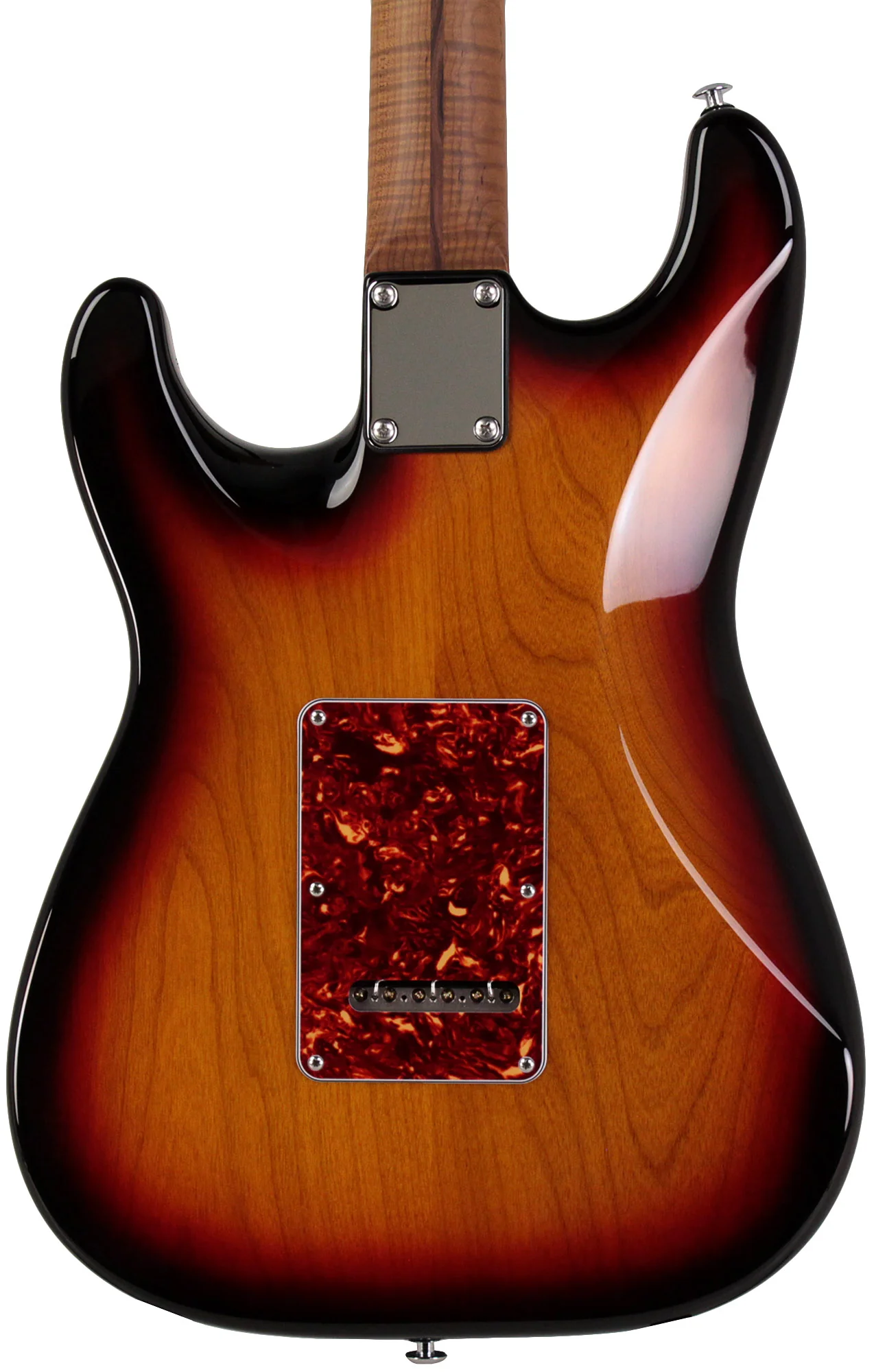 Suhr Select Classic S HSS Guitar, Roasted Flamed Neck, 3 Tone Burst, Maple - Image 7