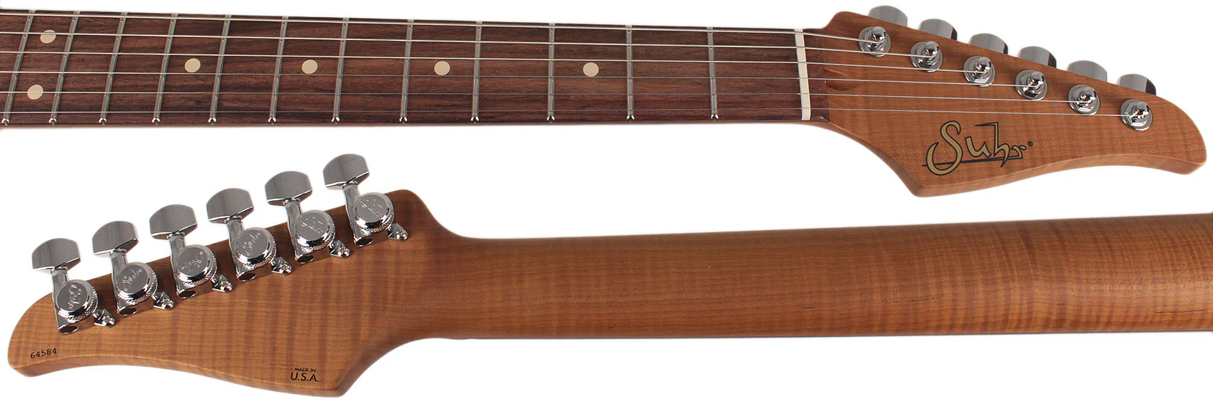 Suhr Select Classic S HSS Guitar, Roasted Flamed Neck, 3 Tone Burst, Rosewood - Image 4