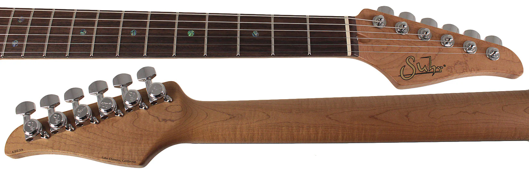 Suhr Select Classic S HSS Guitar, Roasted Flamed Neck, Black, Rosewood - Image 8
