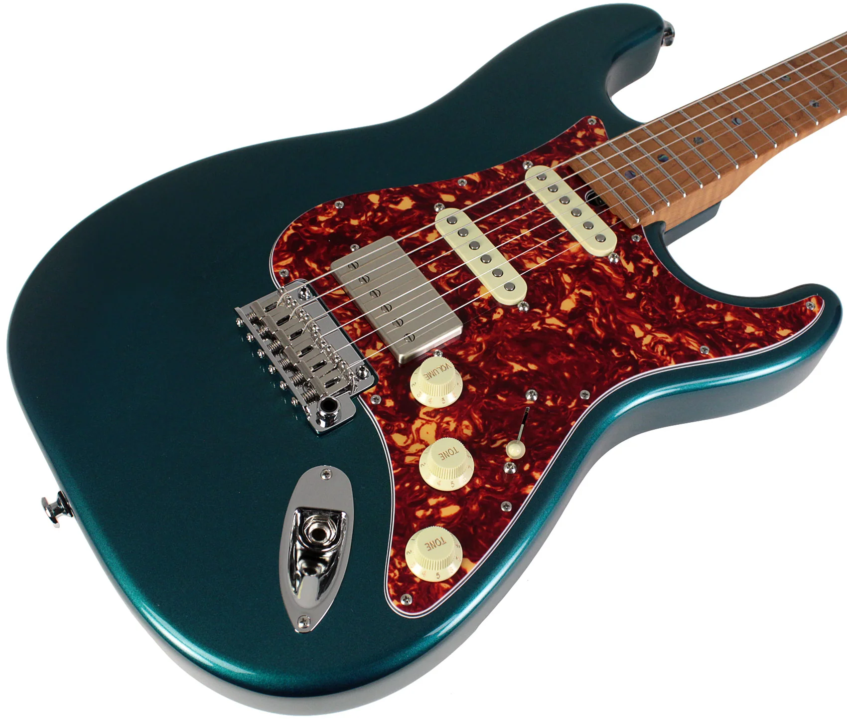 Suhr Select Classic S HSS Guitar, Roasted Flamed Neck, Ocean Turquoise, Maple - Image 2
