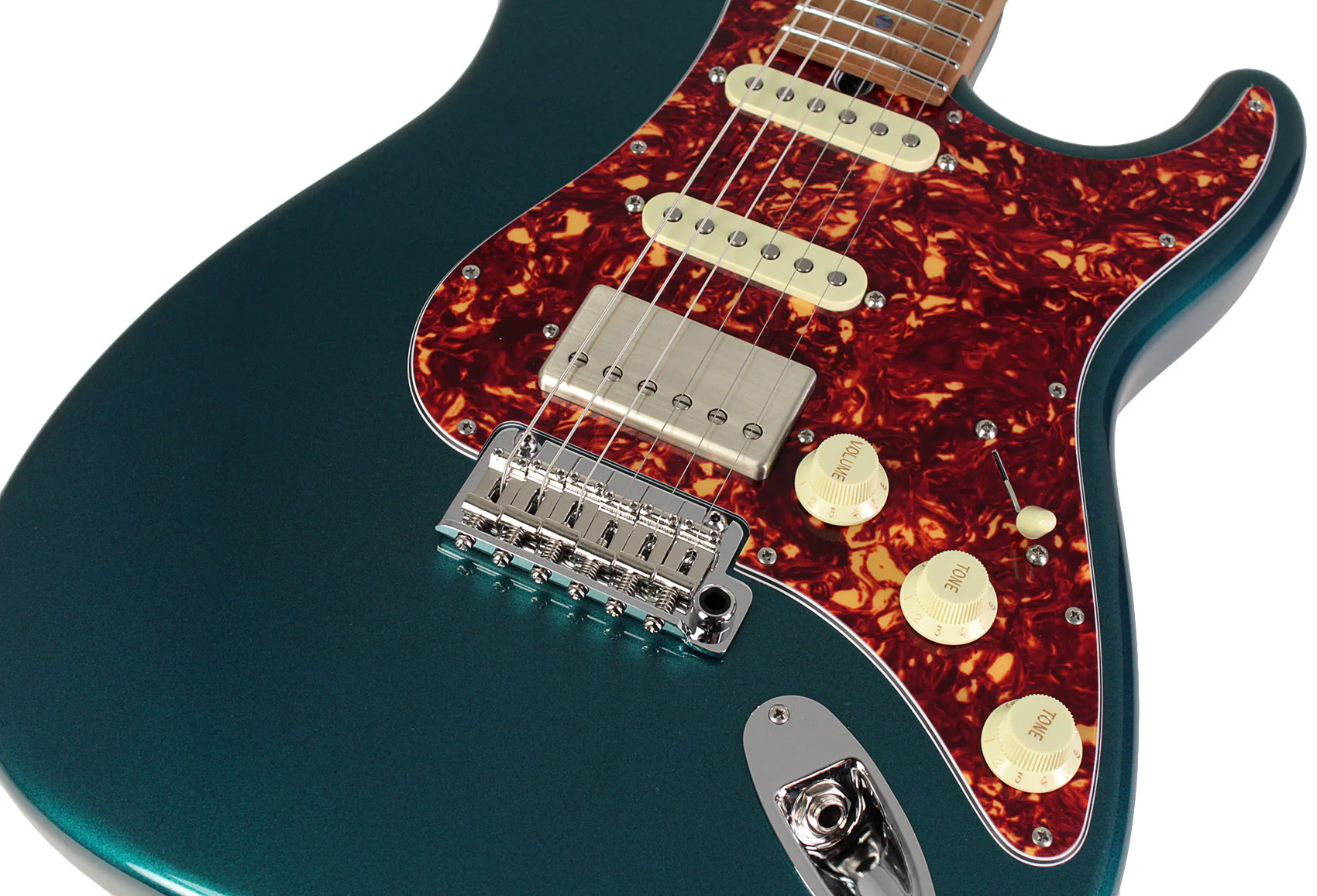 Suhr Select Classic S HSS Guitar, Roasted Flamed Neck, Ocean Turquoise, Maple - Image 3