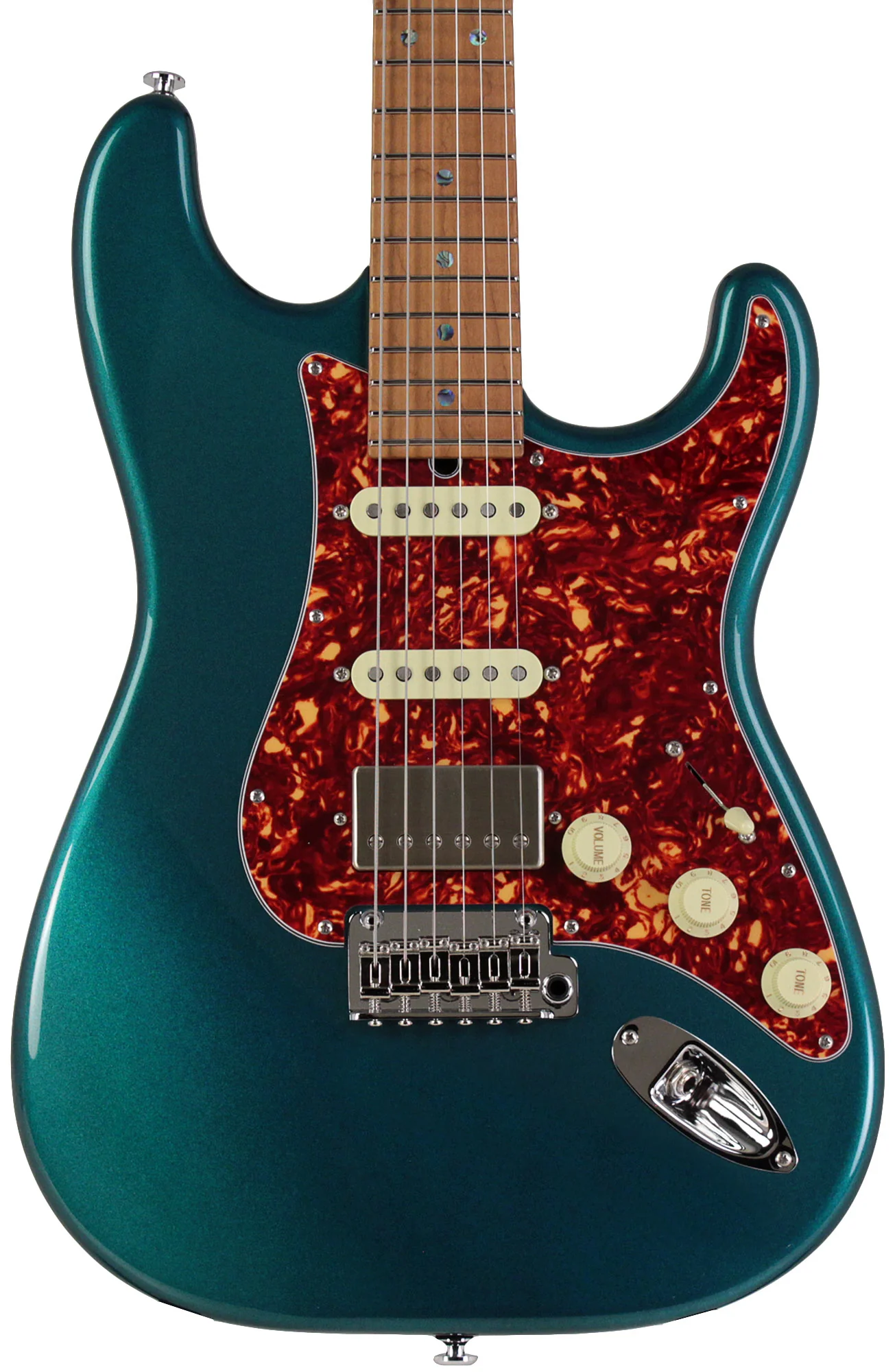 Suhr Select Classic S HSS Guitar, Roasted Flamed Neck, Ocean Turquoise, Maple - Image 6