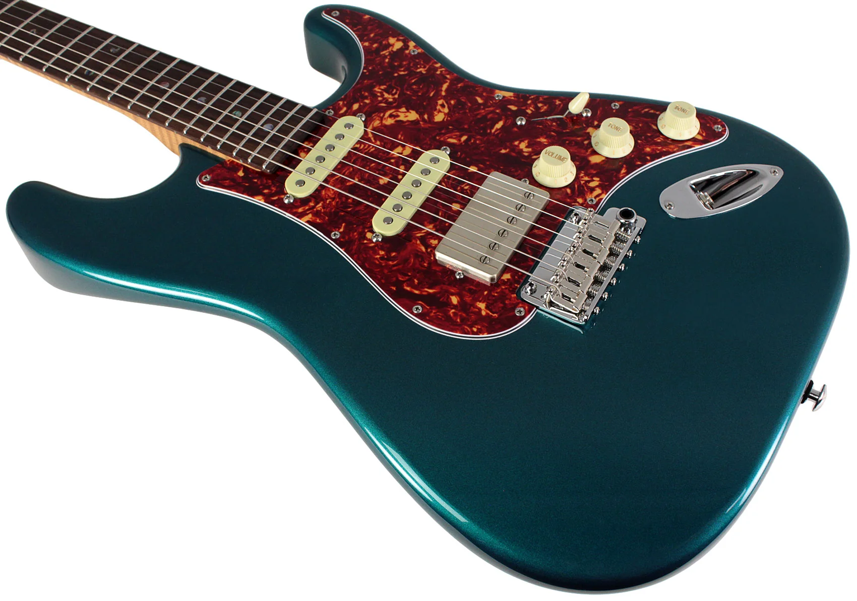 Suhr Select Classic S HSS Guitar, Roasted Flamed Neck, Ocean Turquoise, Rosewood - Image 4