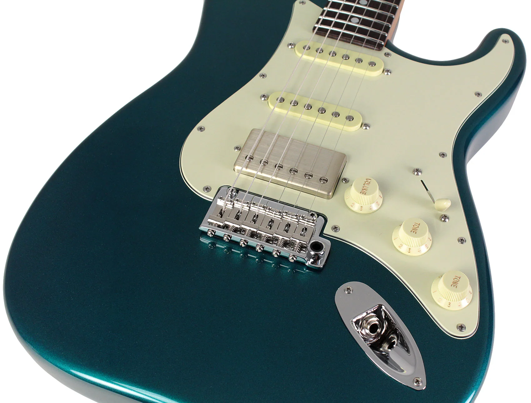 Suhr Select Classic S HSS Guitar, Roasted Flamed Neck, Ocean Turquoise, Rosewood - Image 3