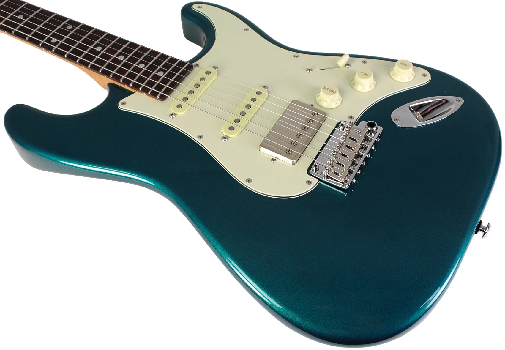 Suhr Select Classic S HSS Guitar, Roasted Flamed Neck, Ocean Turquoise, Rosewood - Image 4