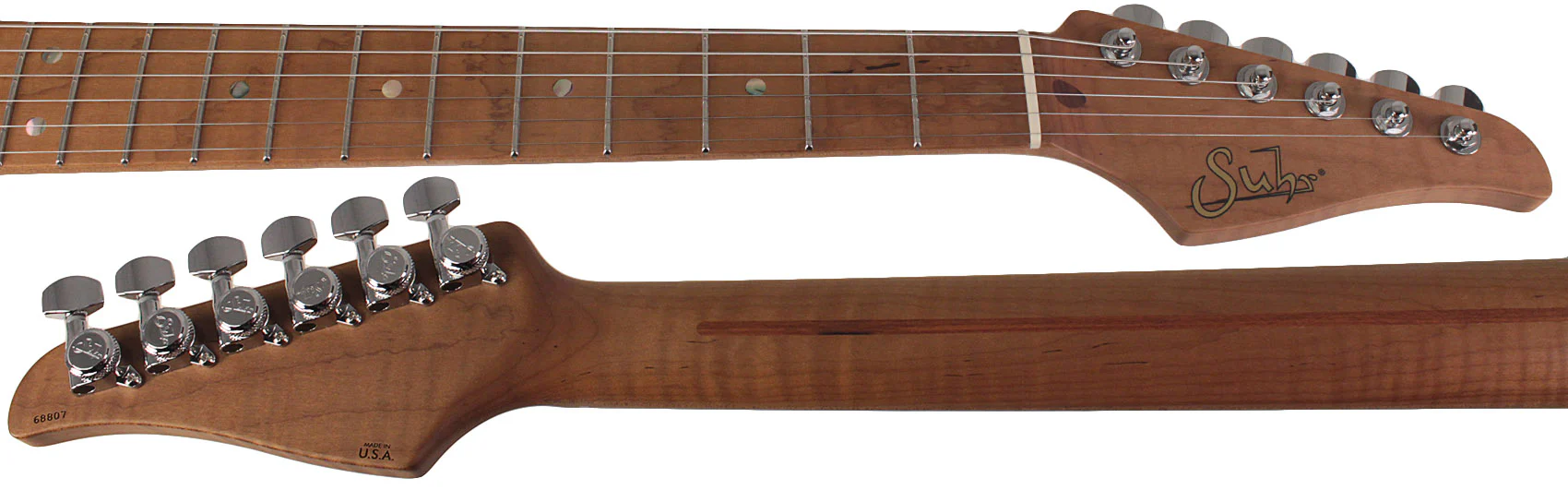 Suhr Select Classic S HSS Guitar, Roasted Flamed Neck, Olympic White, Maple - Image 8
