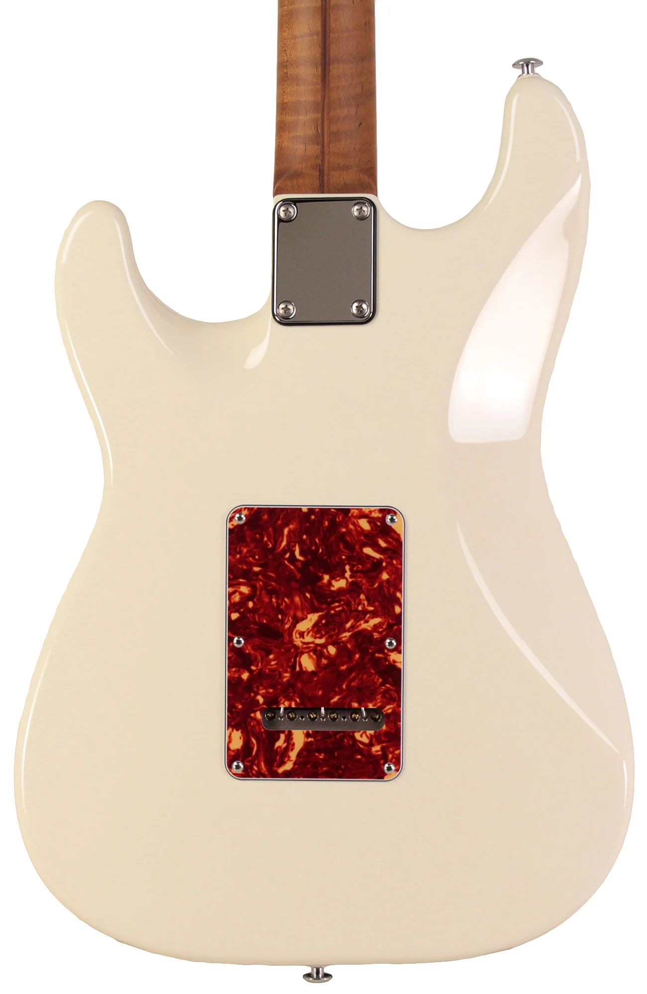 Suhr Select Classic S HSS Guitar, Roasted Flamed Neck, Olympic White, Maple - Image 7