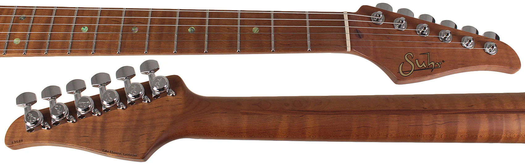 Suhr Select Classic S HSS Guitar, Roasted Flamed Neck, Olympic White, Maple - Image 8