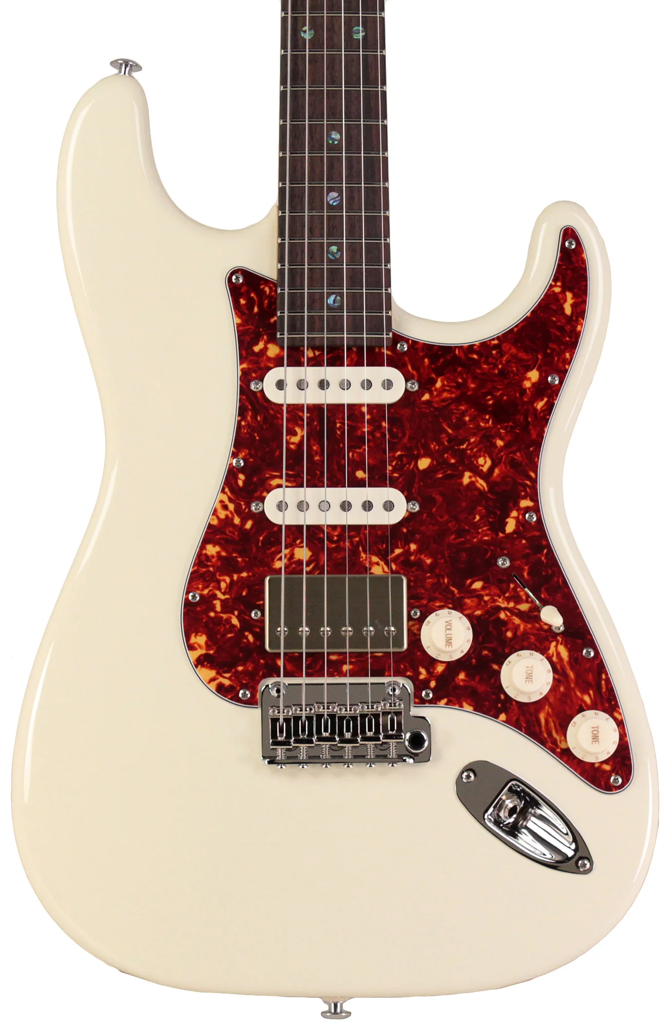 Suhr Select Classic S HSS Guitar, Roasted Flamed Neck, Olympic White, Rosewood - Image 6