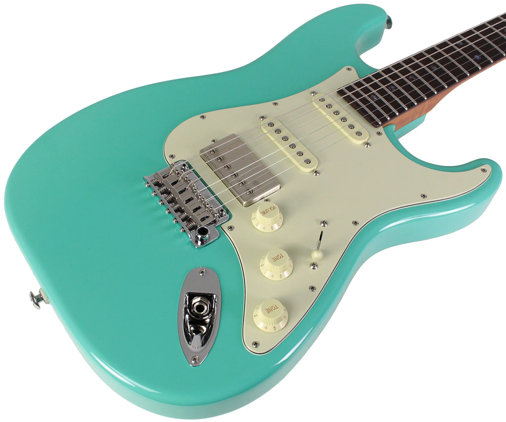 Suhr Select Classic S HSS Guitar, Roasted Flamed Neck, Seafoam Green, Maple - Image 2